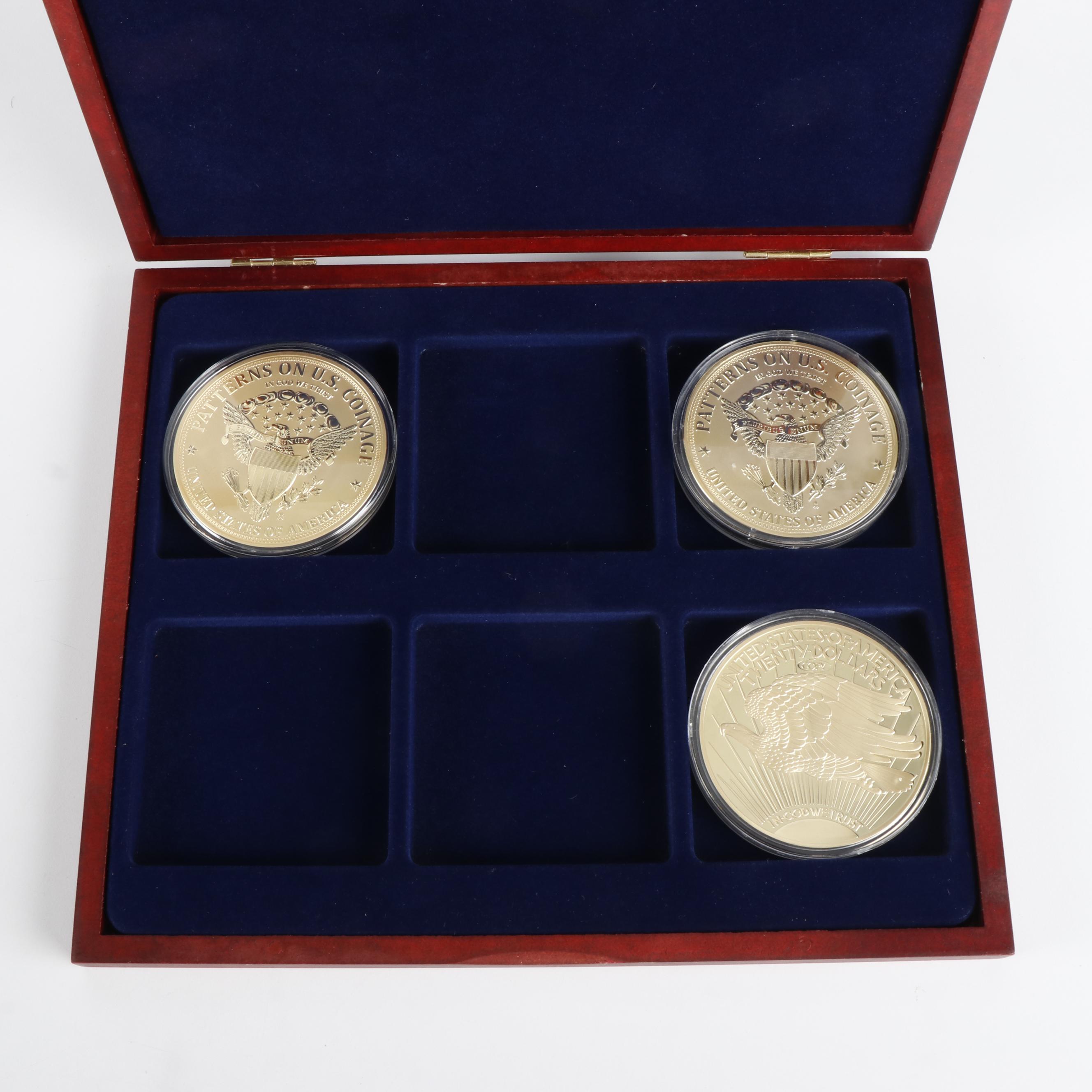 Two Sets of Gold and Silver-Plated Commemorative Coins and Ingots