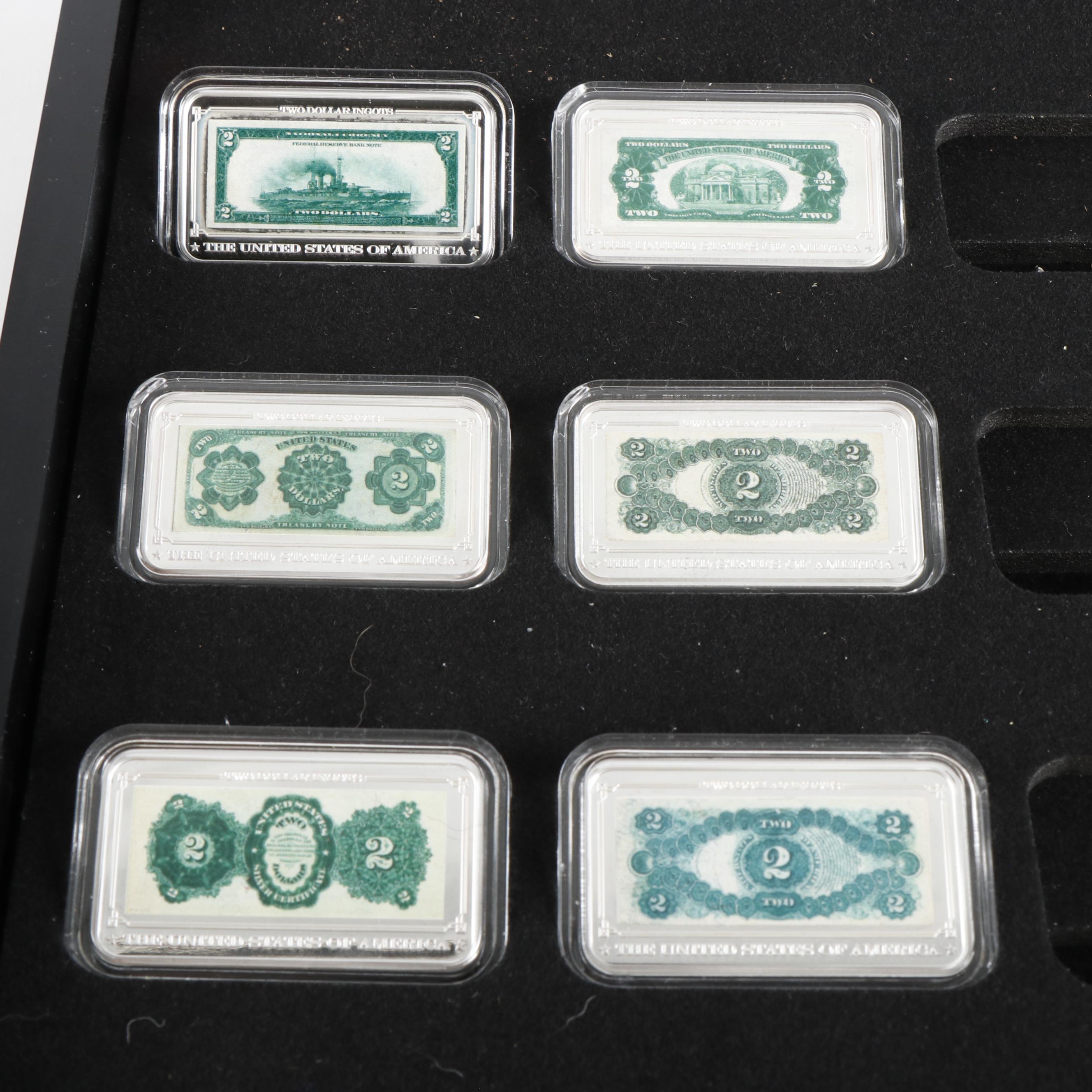 Two Sets of Gold and Silver-Plated Commemorative Coins and Ingots