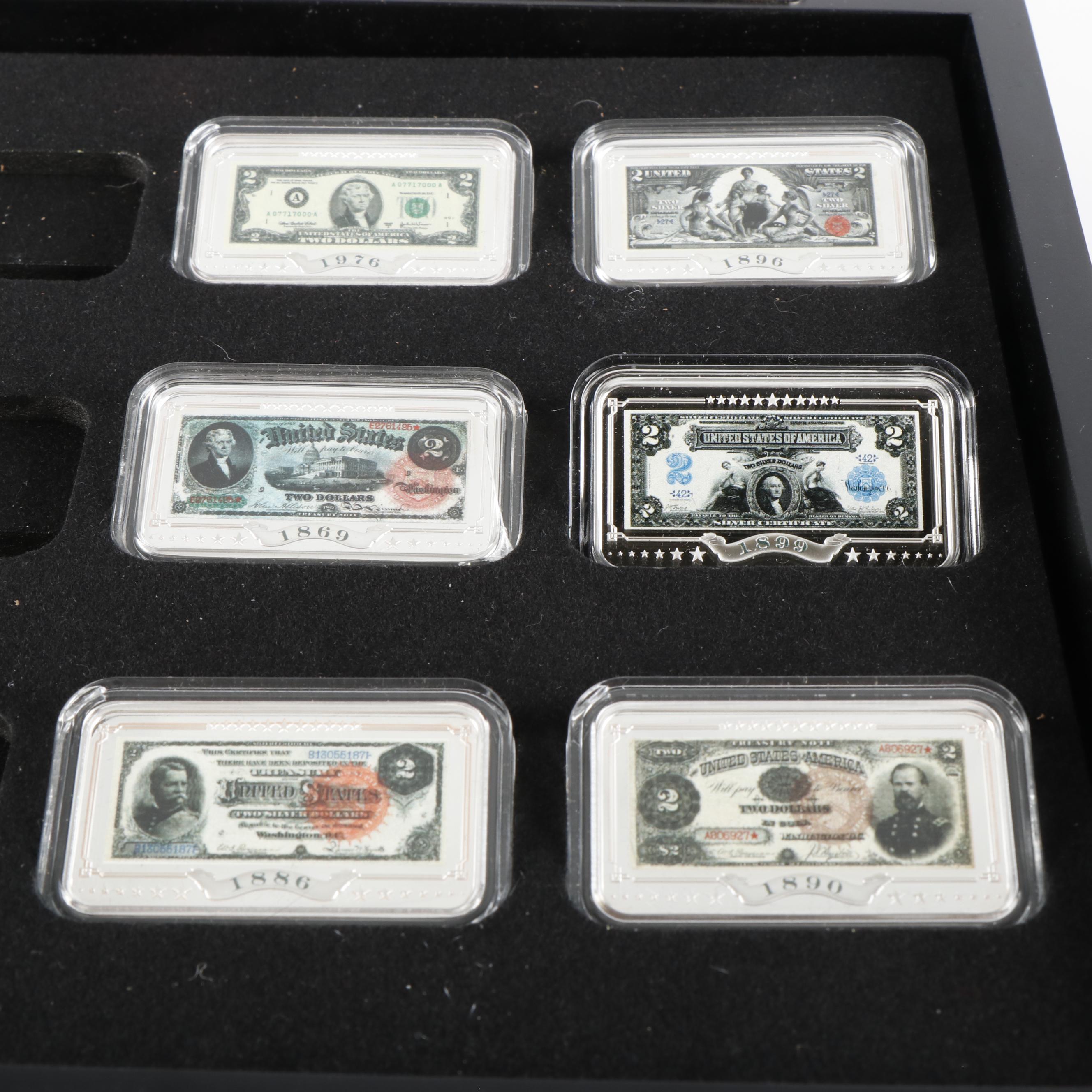 Two Sets of Gold and Silver-Plated Commemorative Coins and Ingots