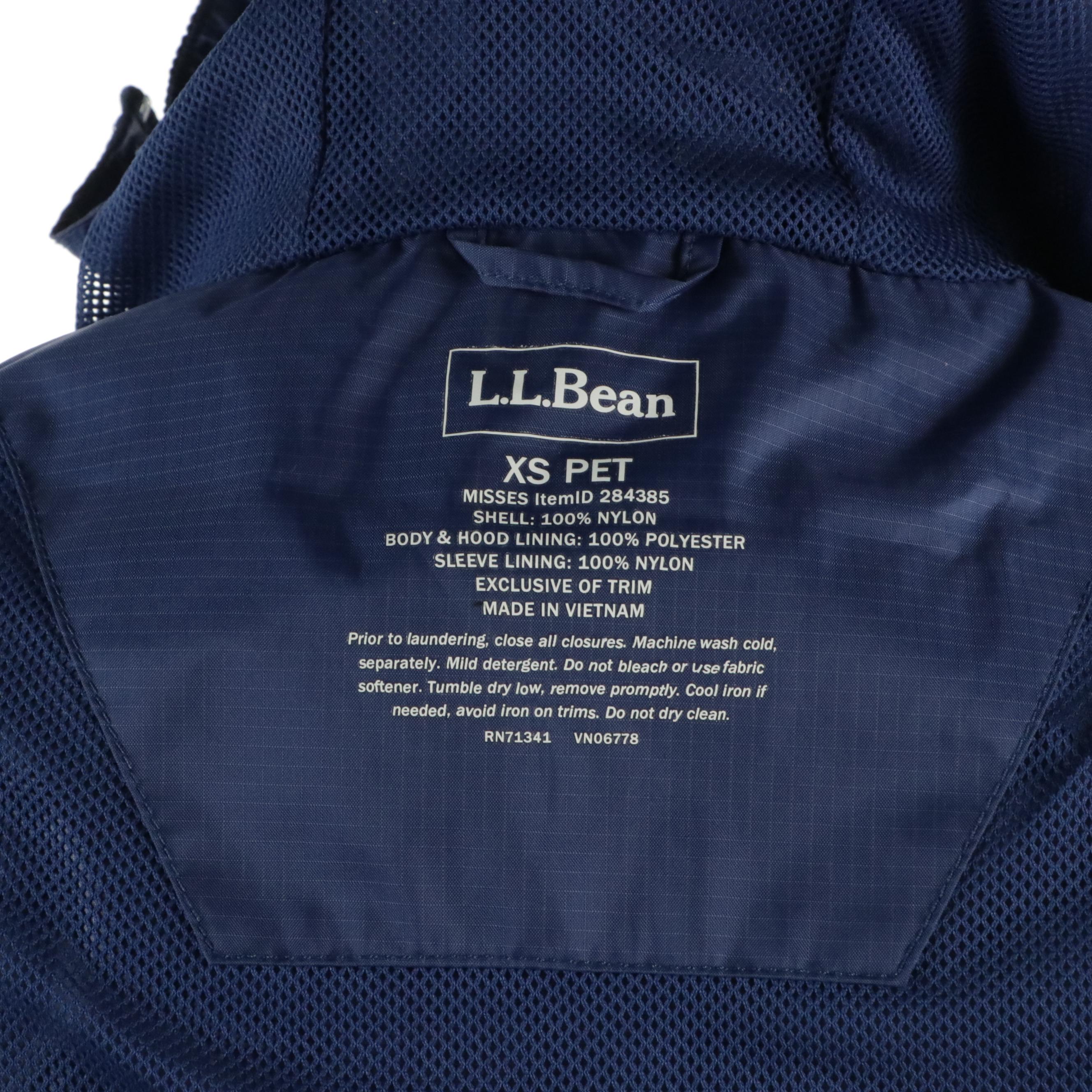 L.L. Bean Hooded Zip-Up Rain Jacket in Blue Nylon