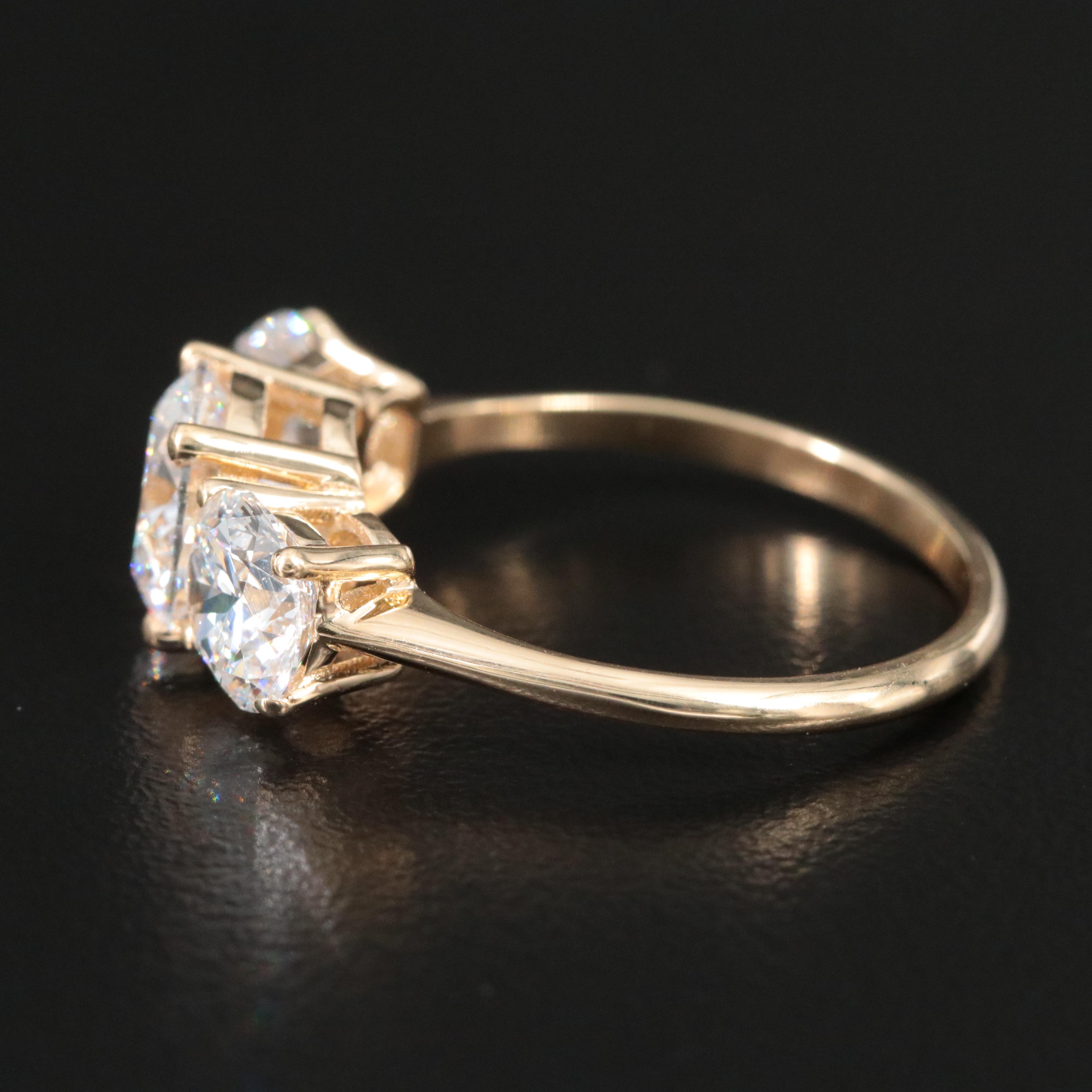 18K 3.95 CTW Lab Grown Diamond Three Stone Ring with IGI Report