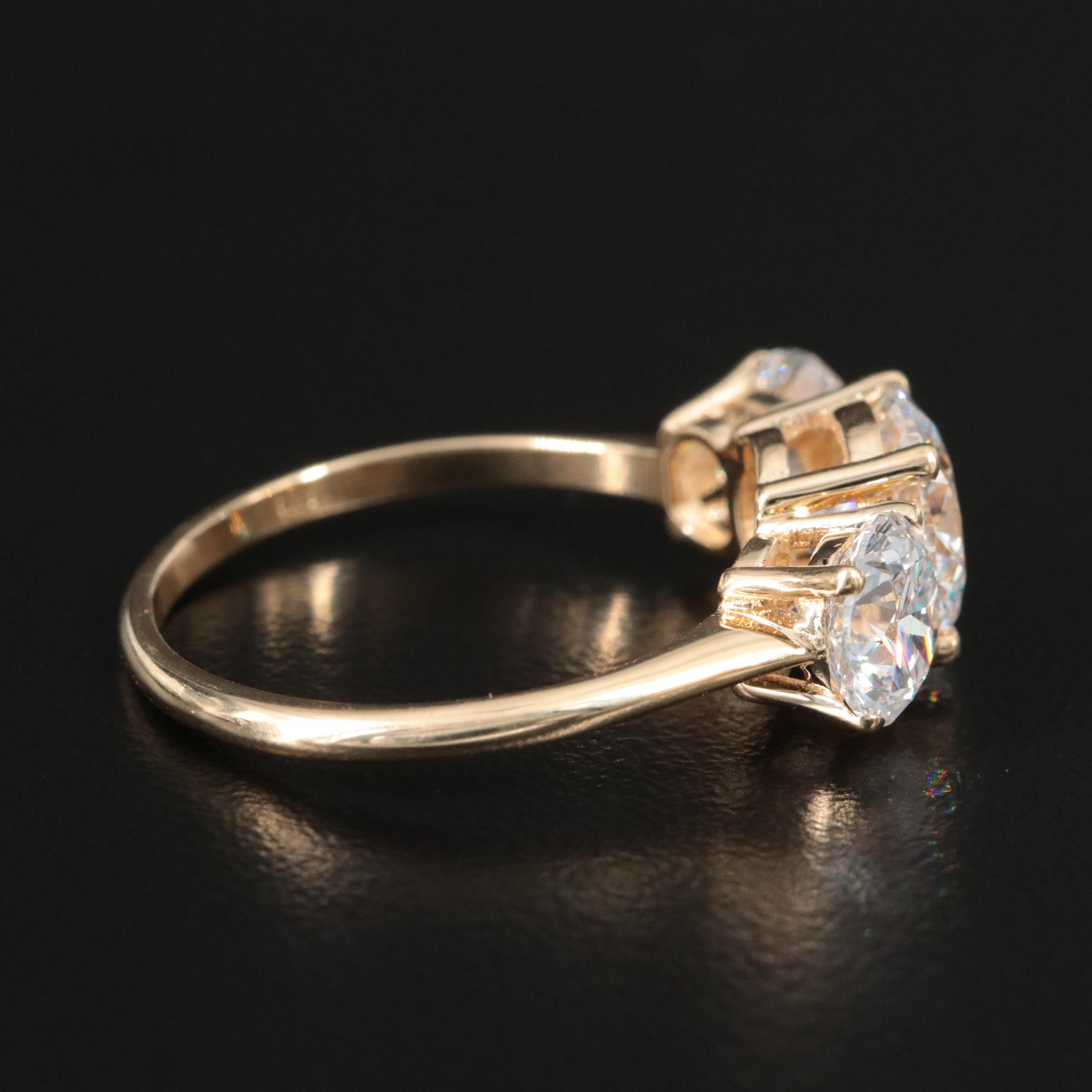 18K 3.95 CTW Lab Grown Diamond Three Stone Ring with IGI Report