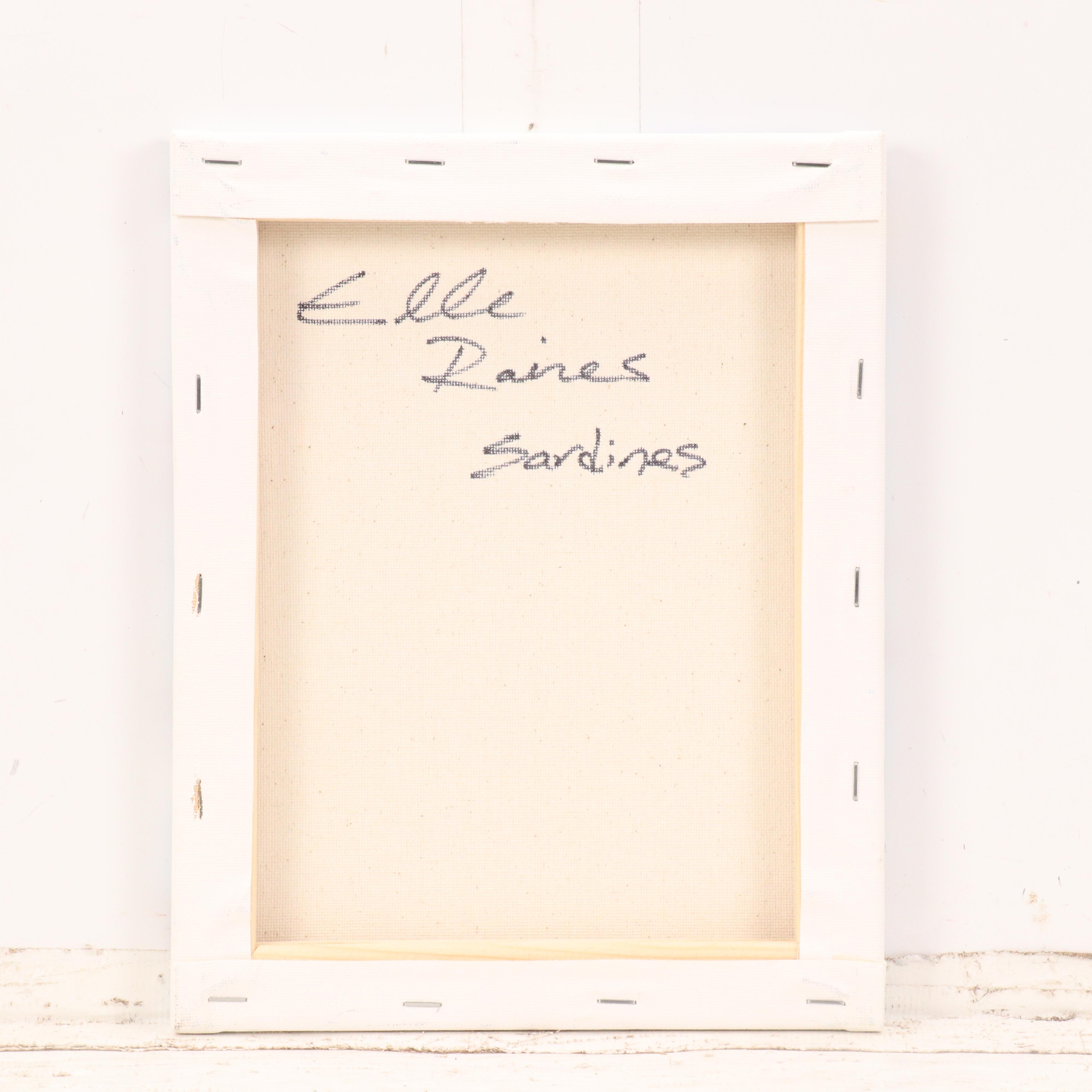 Elle Raines Stylized Acrylic Painting "Sardines," 21st Century