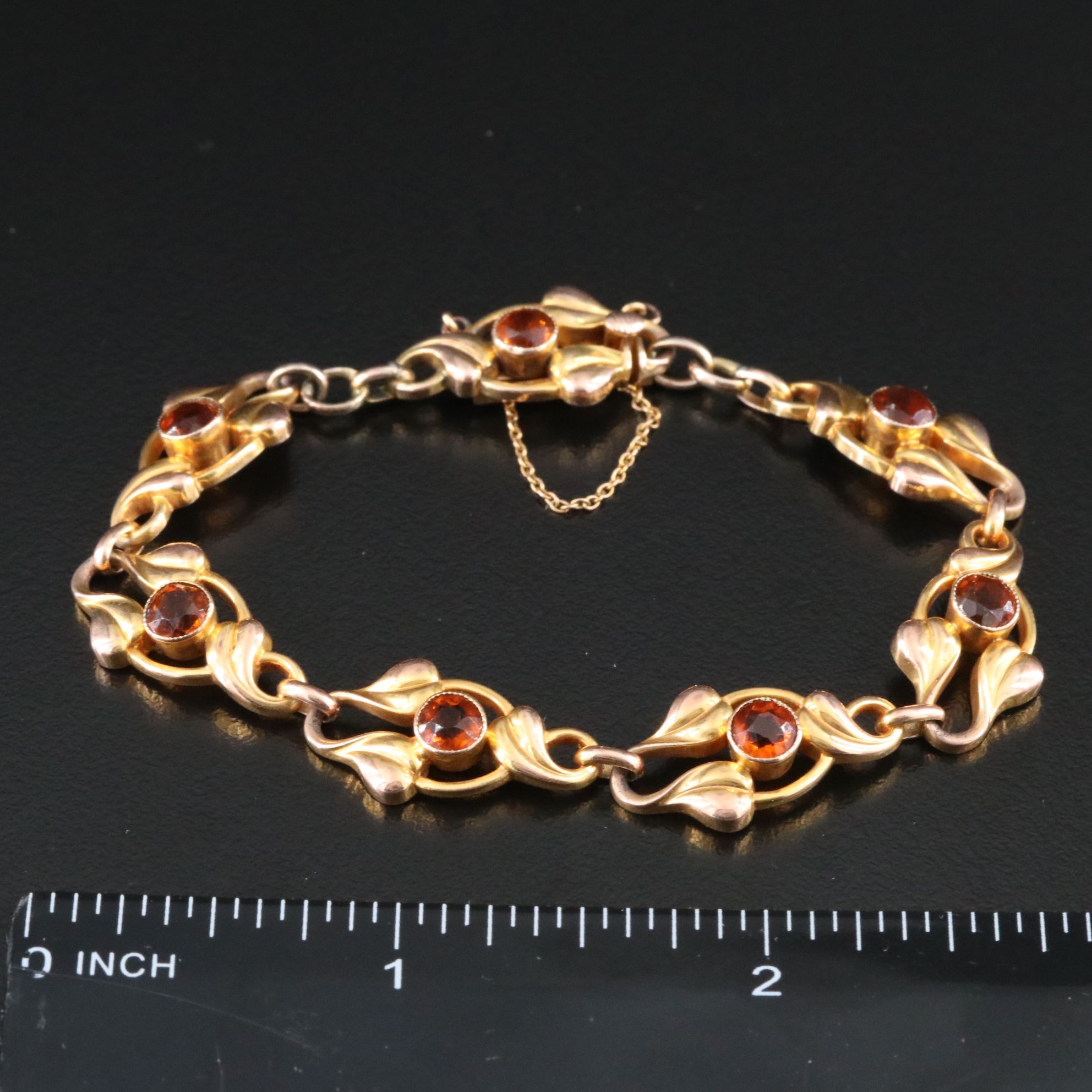 Antique 9K Citrine Ivy Bracelet