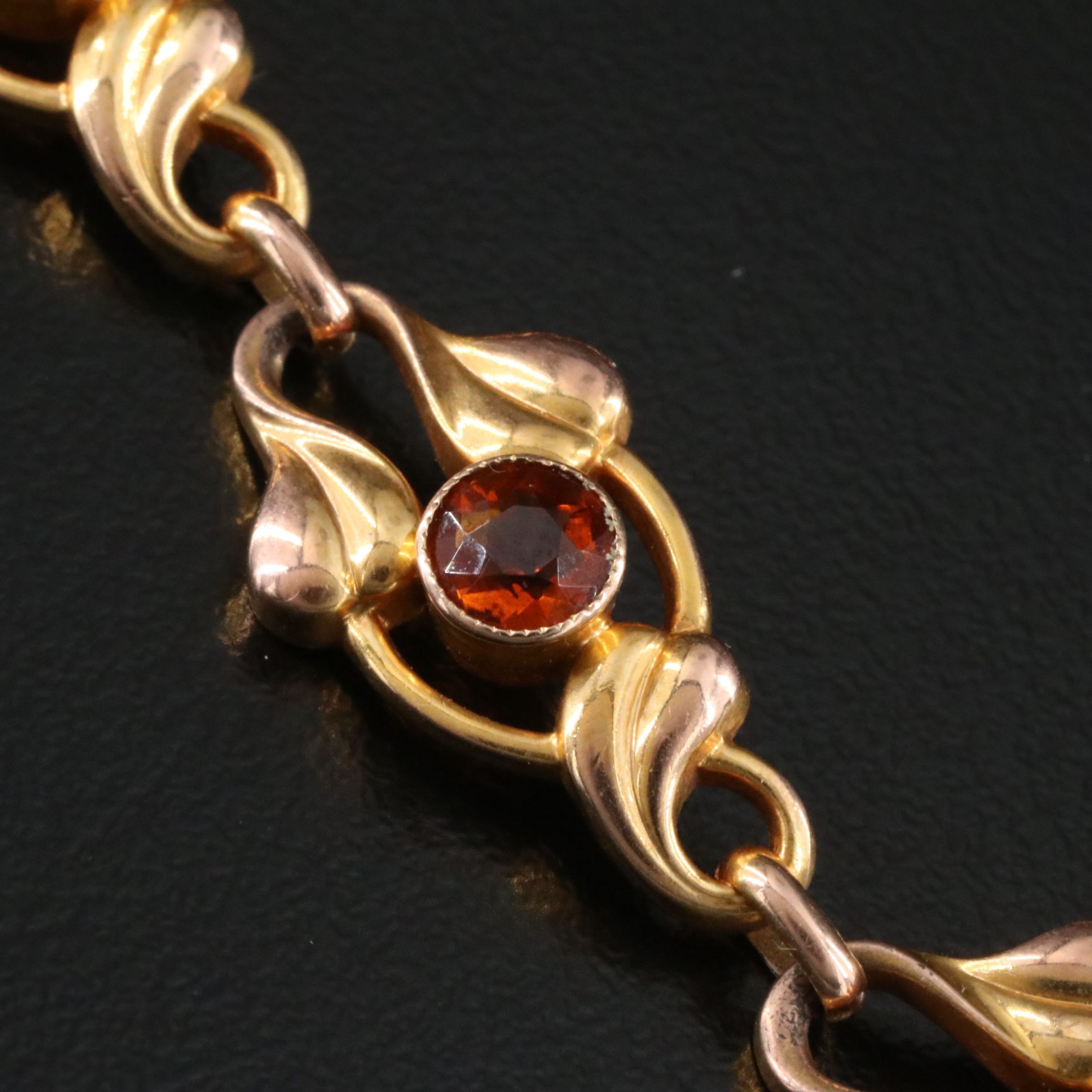 Antique 9K Citrine Ivy Bracelet
