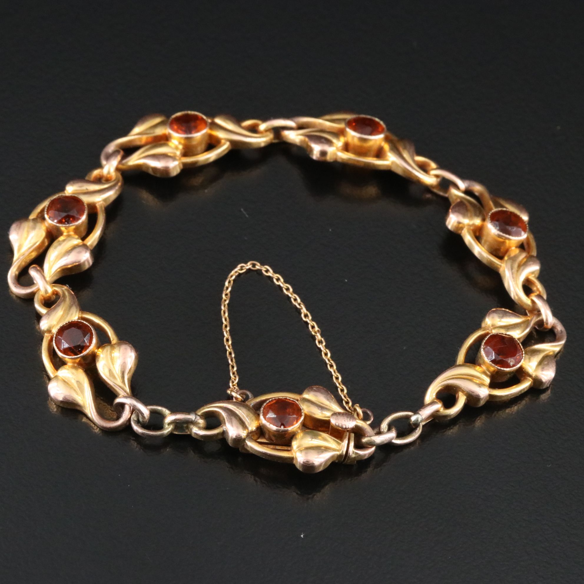 Antique 9K Citrine Ivy Bracelet