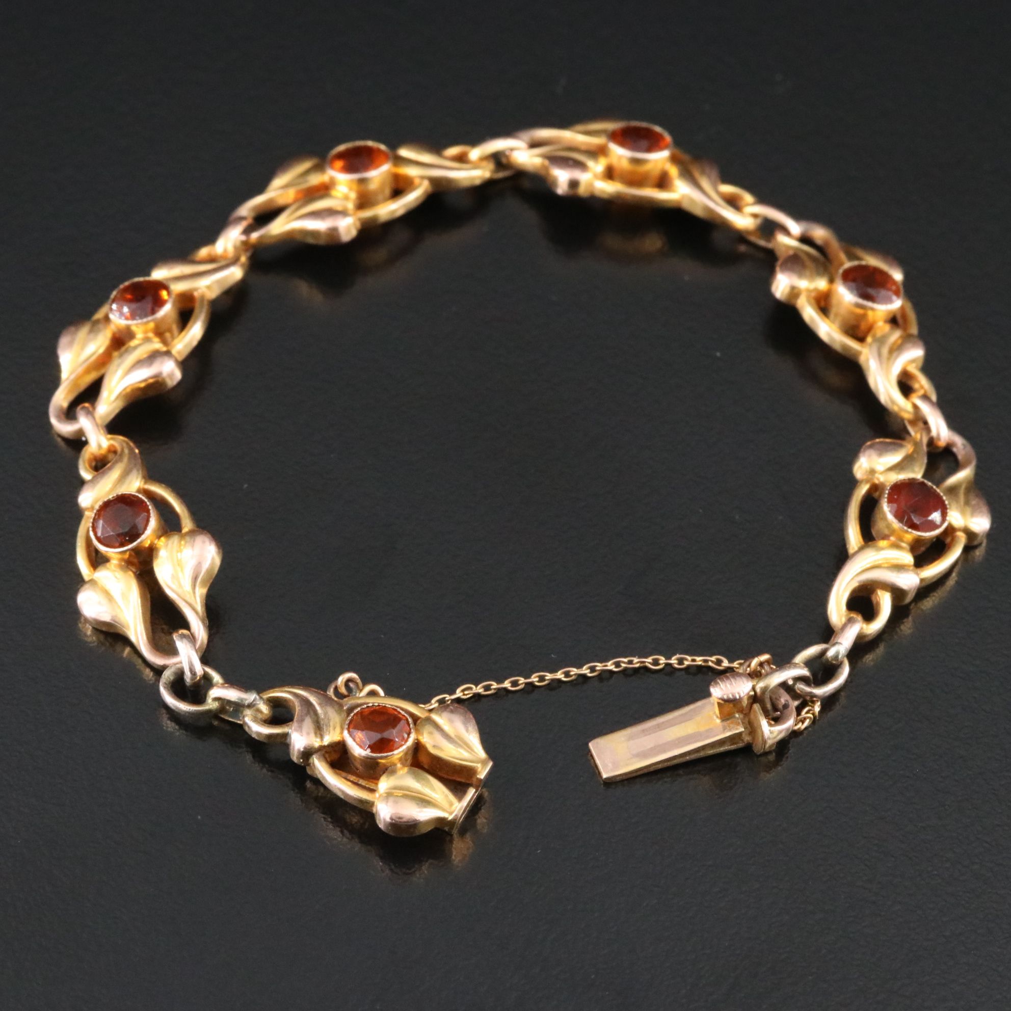 Antique 9K Citrine Ivy Bracelet