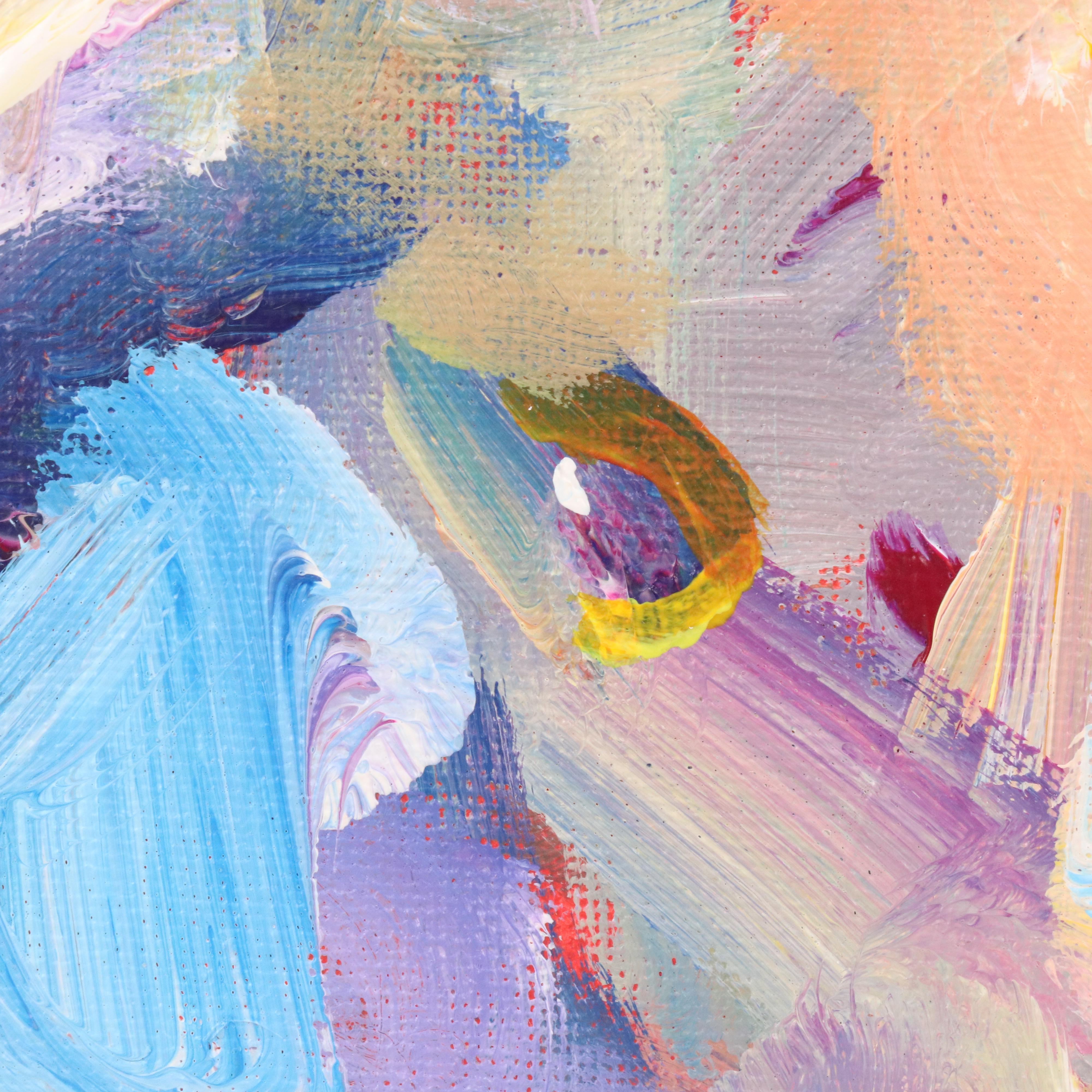 Elle Raines Stylized Acrylic Painting "Sheep," 21st Century