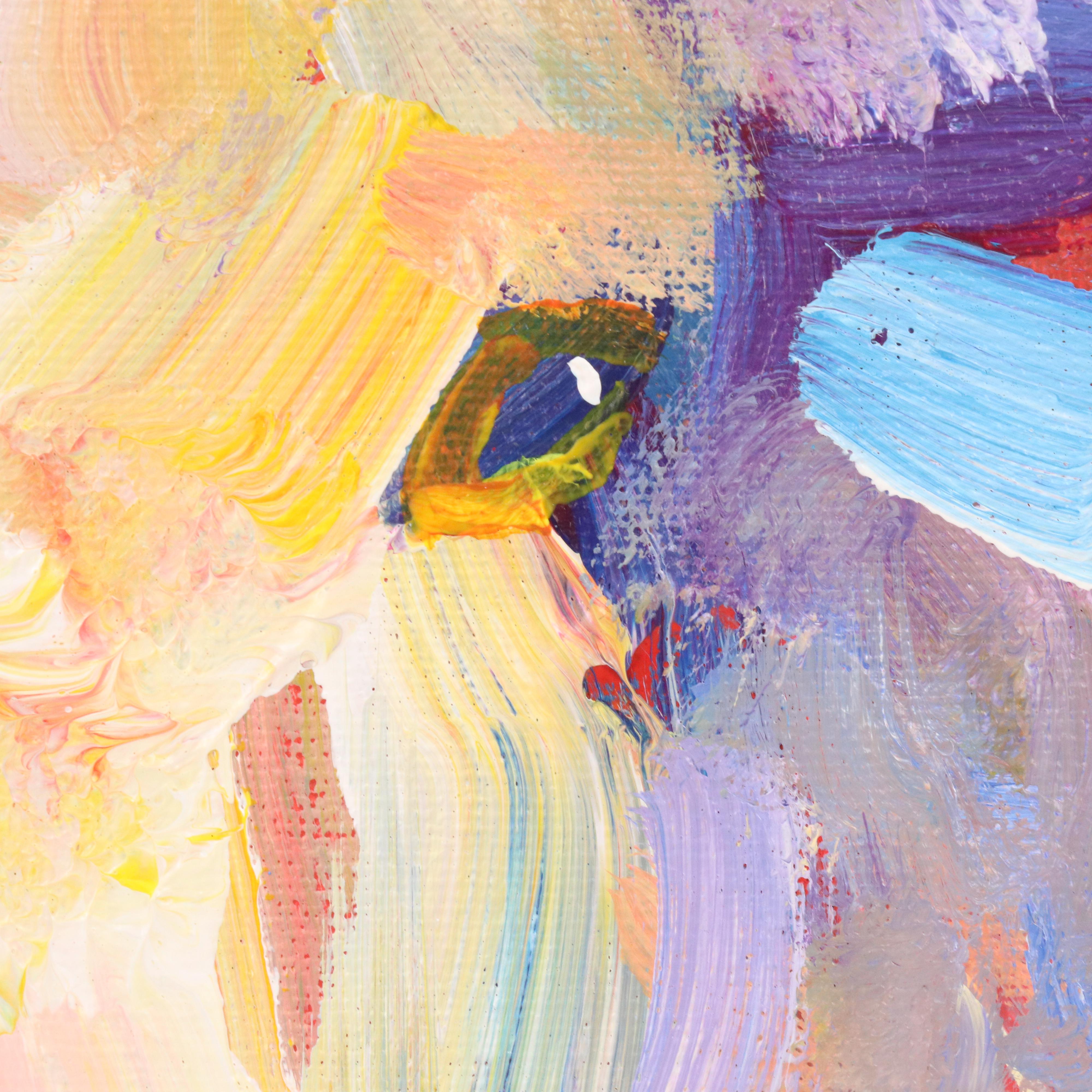 Elle Raines Stylized Acrylic Painting "Sheep," 21st Century