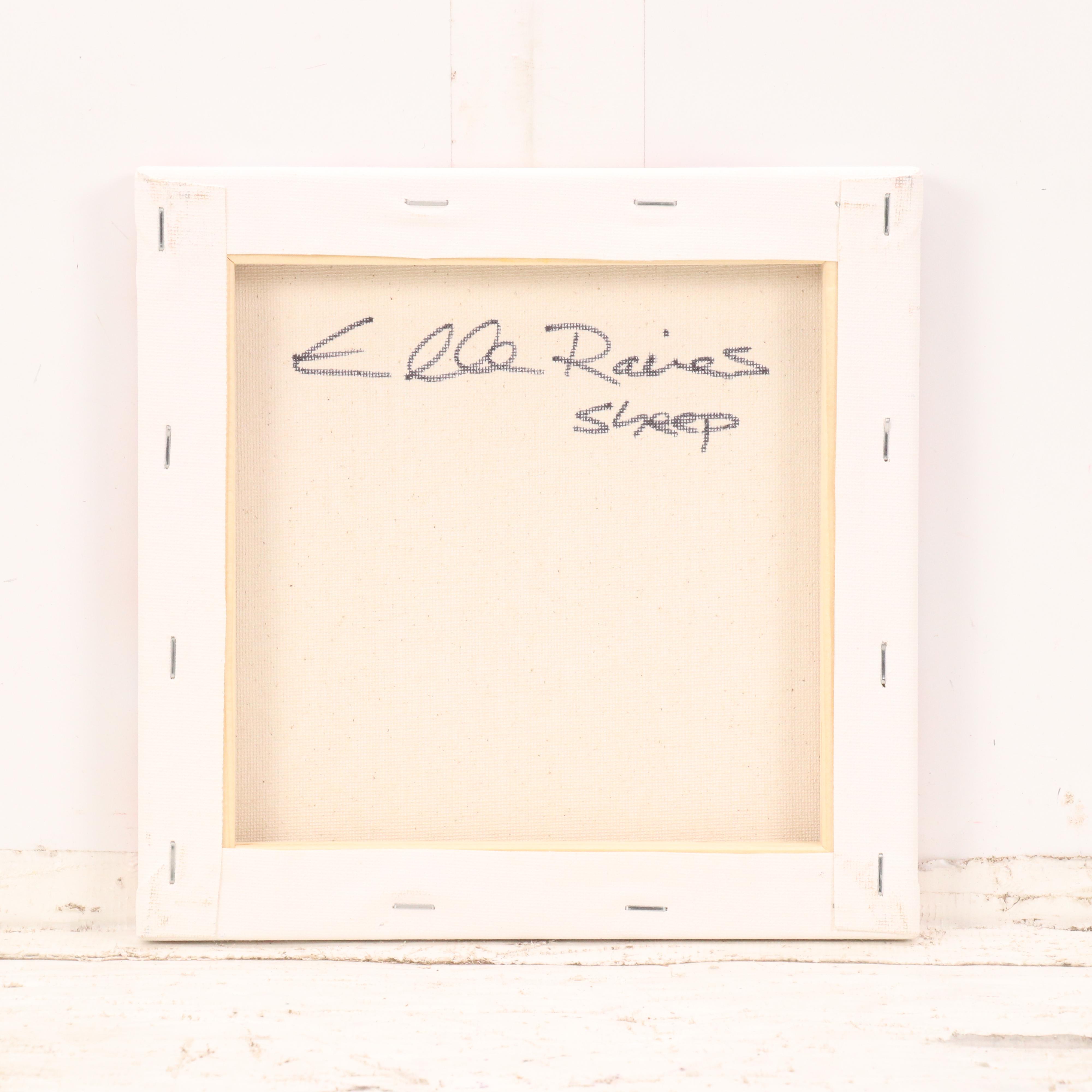 Elle Raines Stylized Acrylic Painting "Sheep," 21st Century