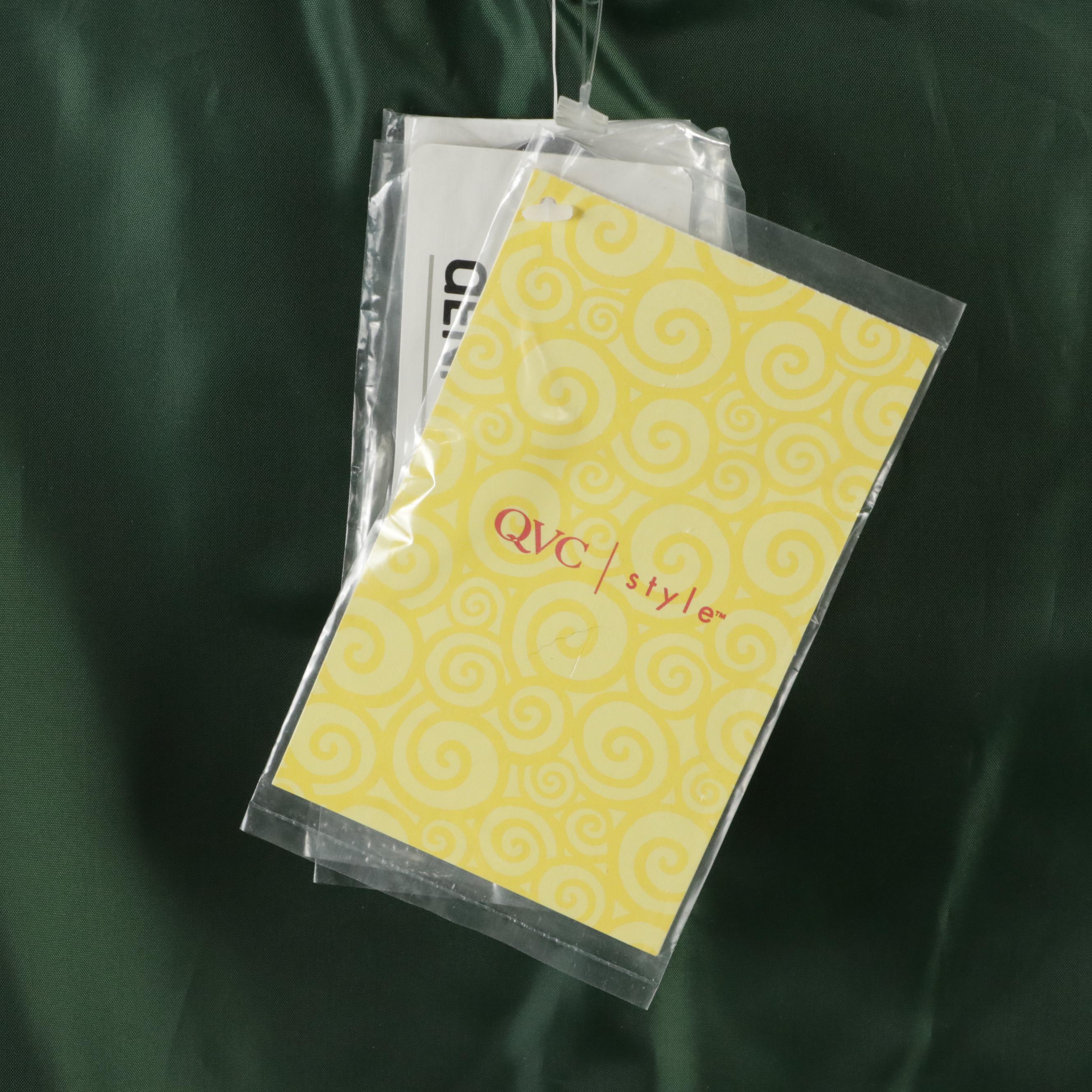 Dennis by Dennis Basso Green Leather Mid-Length Button-Front Jacket, With Tag