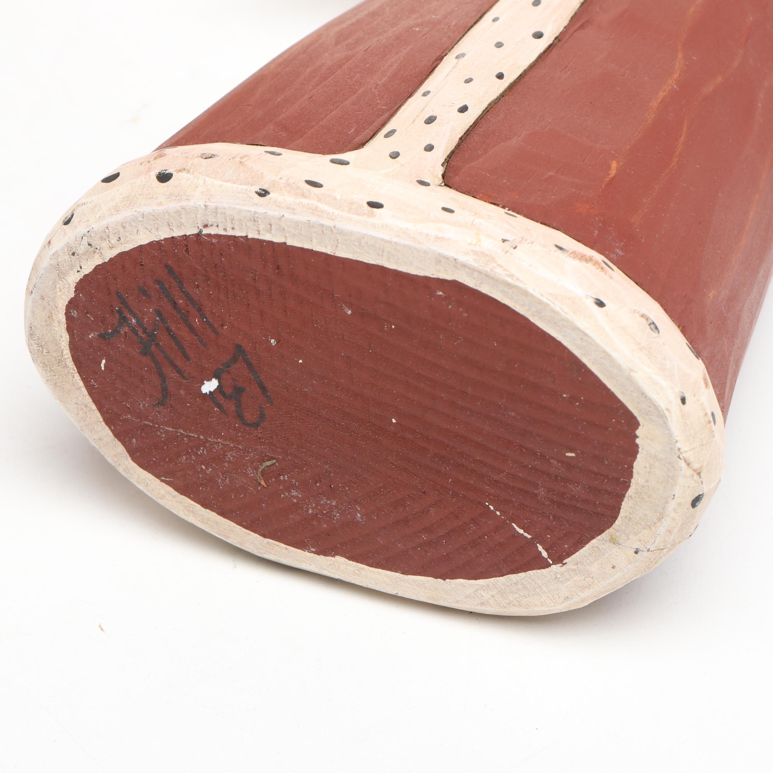 Artist Signed Wooden Santa Claus Figurines, Late 20th Century