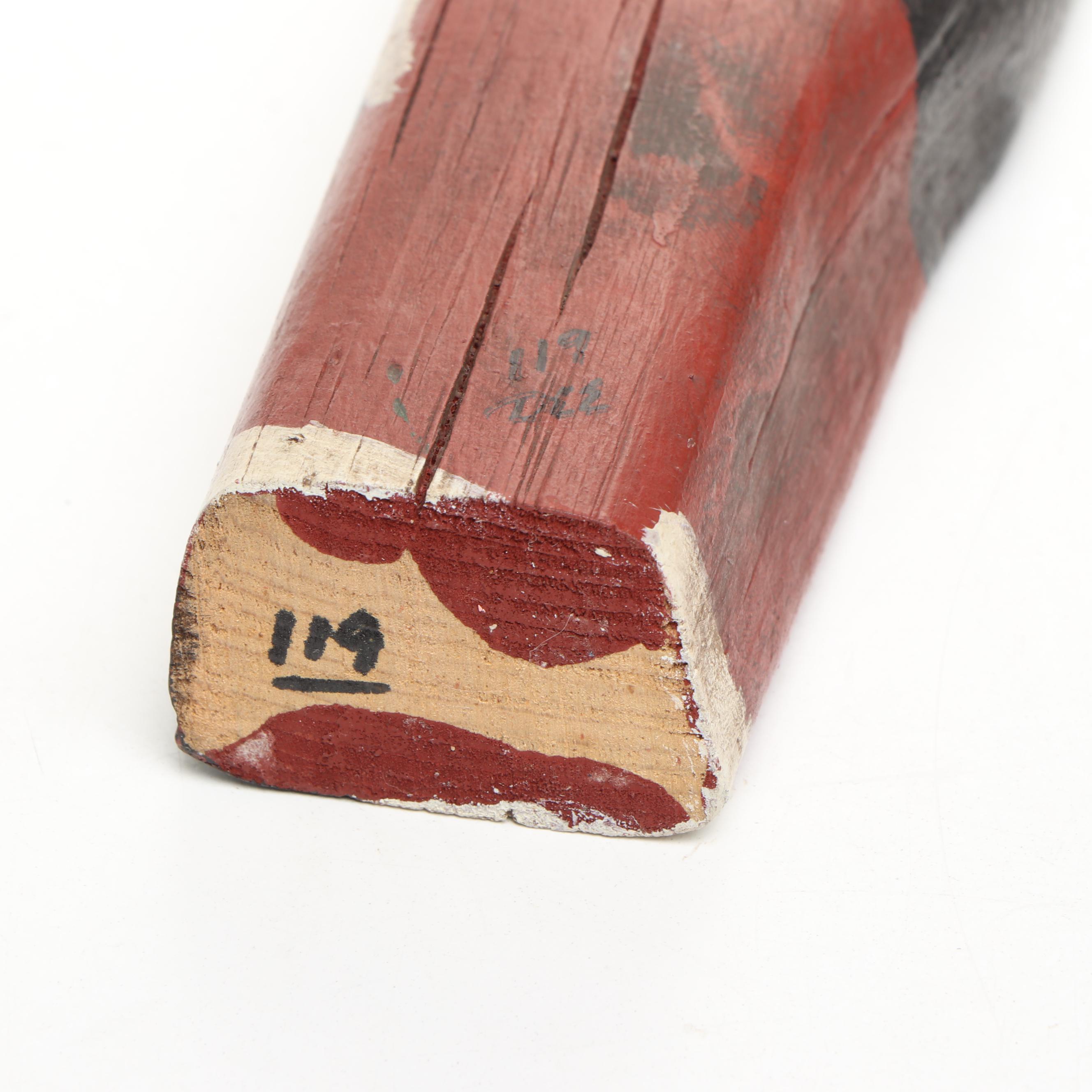 Artist Signed Wooden Santa Claus Figurines, Late 20th Century