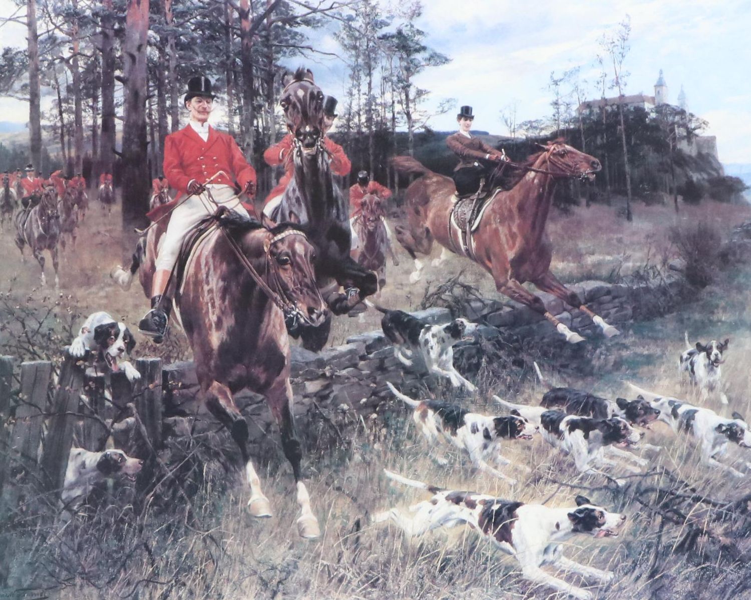 After Hans Werner Schmidt Offset Lithograph "Morning Hunt," Late 20th Century