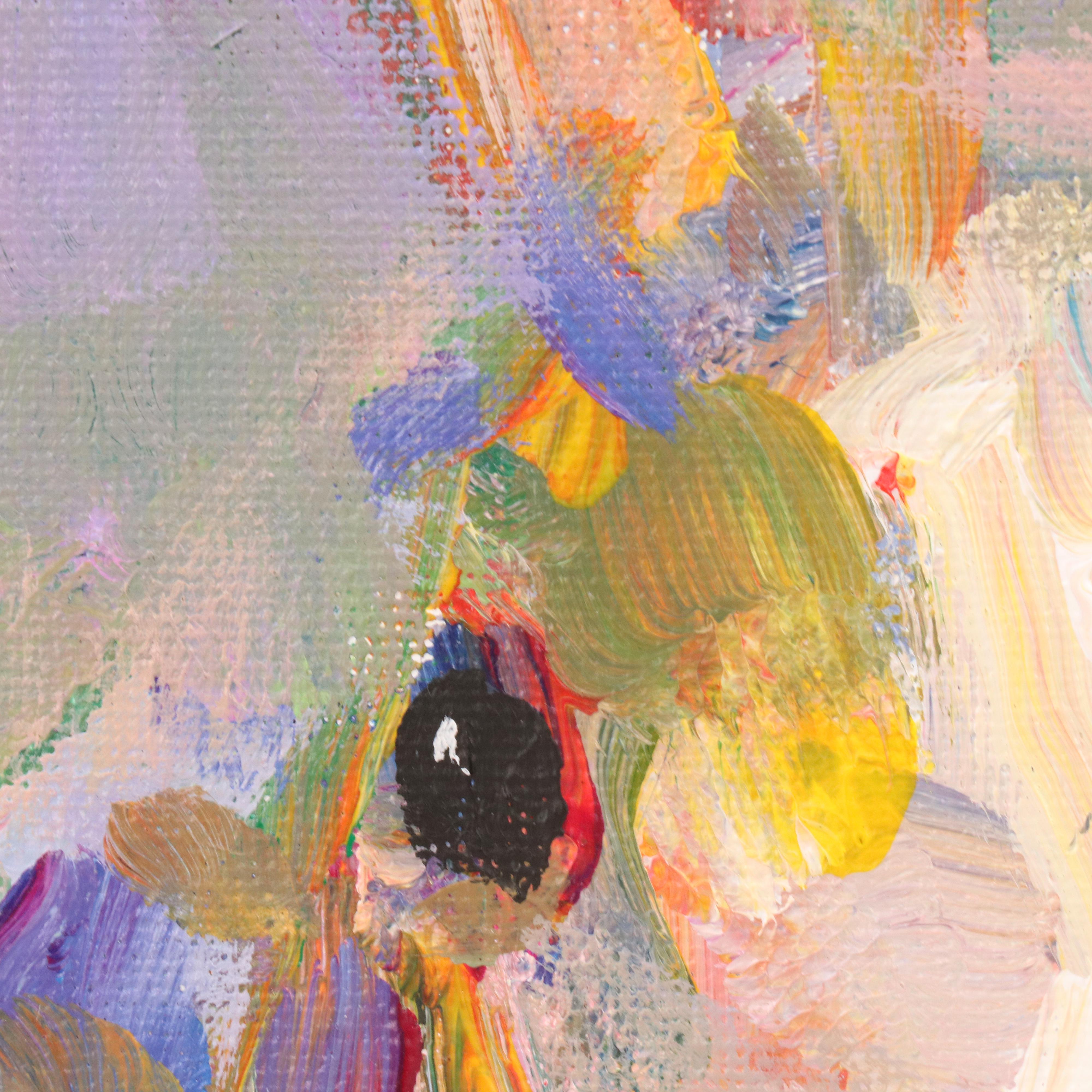 Elle Raines Stylized Acrylic Painting "Bunny," 21st Century