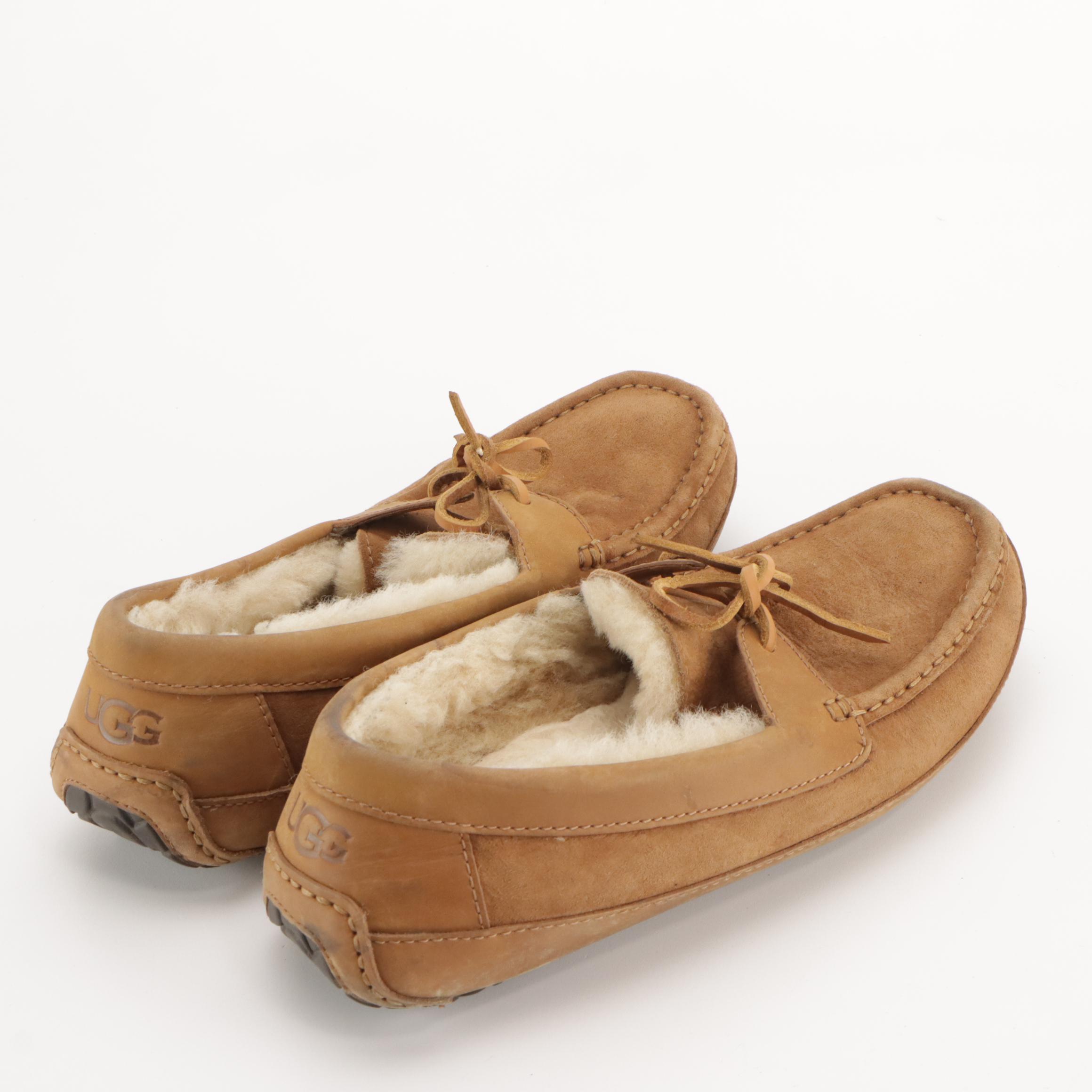 Men's Neumel Lace-Up Boot Slippers and Byron Slippers in Sheepskin Lined Suede