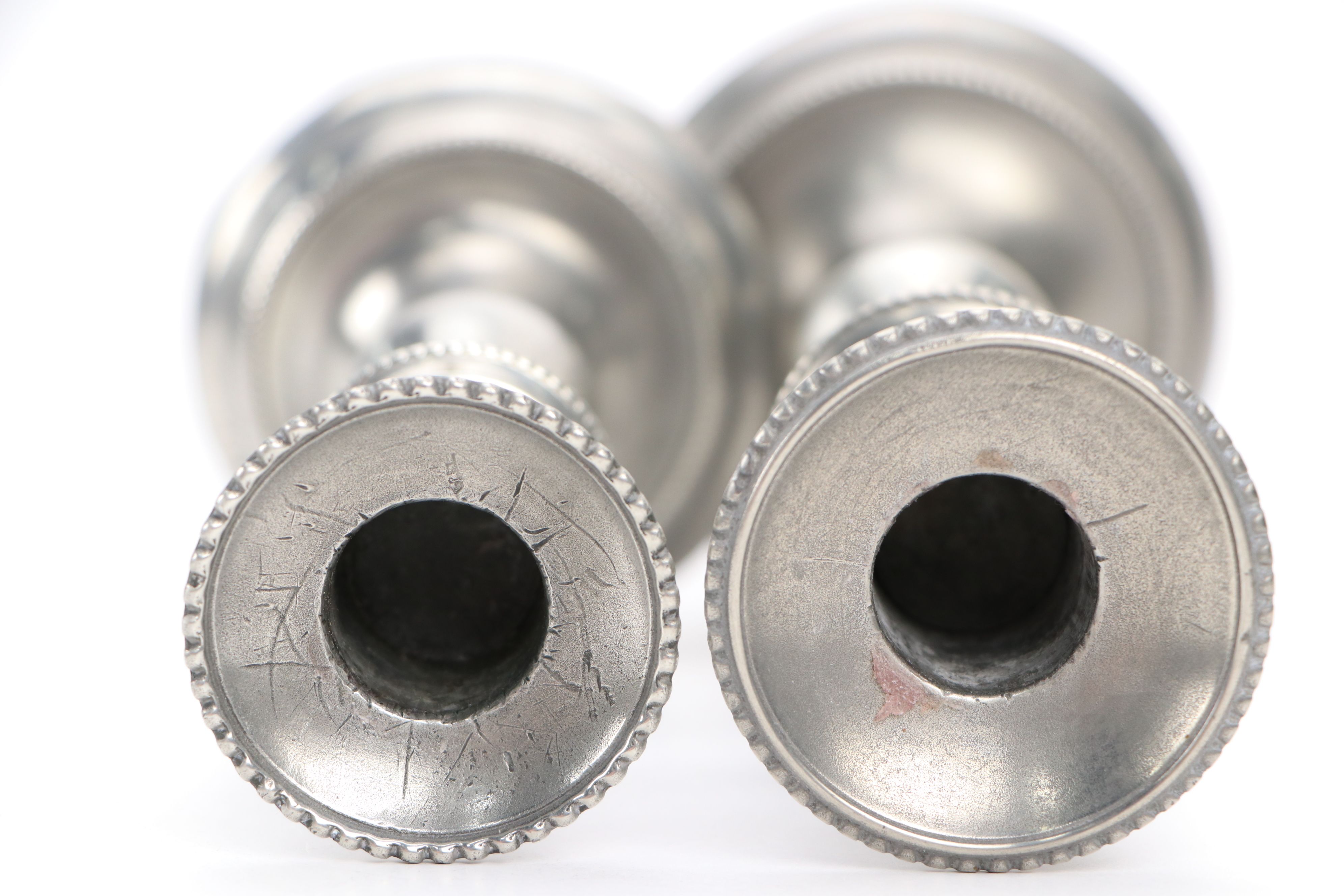 Colonial Style Royal Holland and Other Pewter Candle Holders