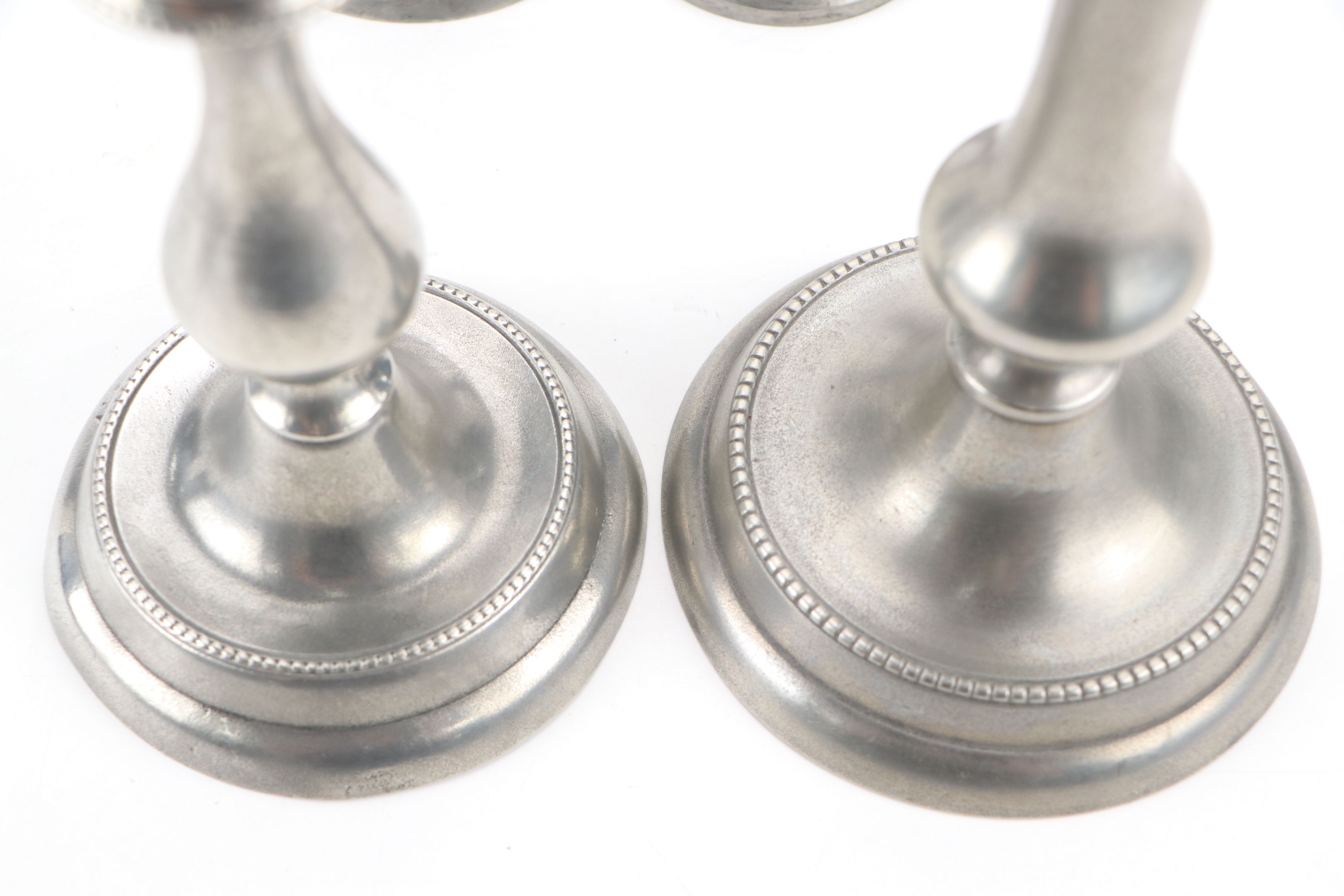 Colonial Style Royal Holland and Other Pewter Candle Holders