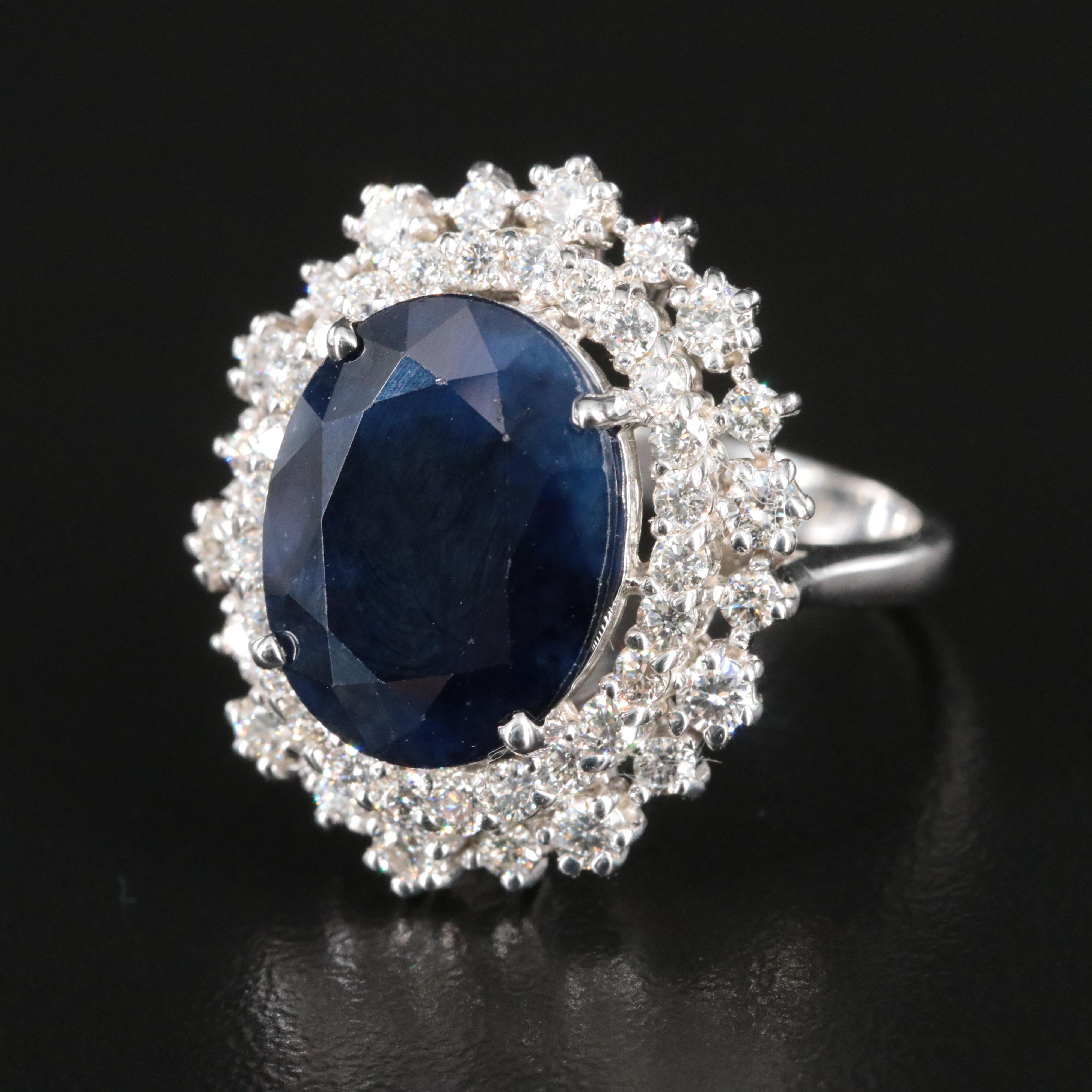 14K 7.95 CT Sapphire and 1.012 CTW Diamond Ring