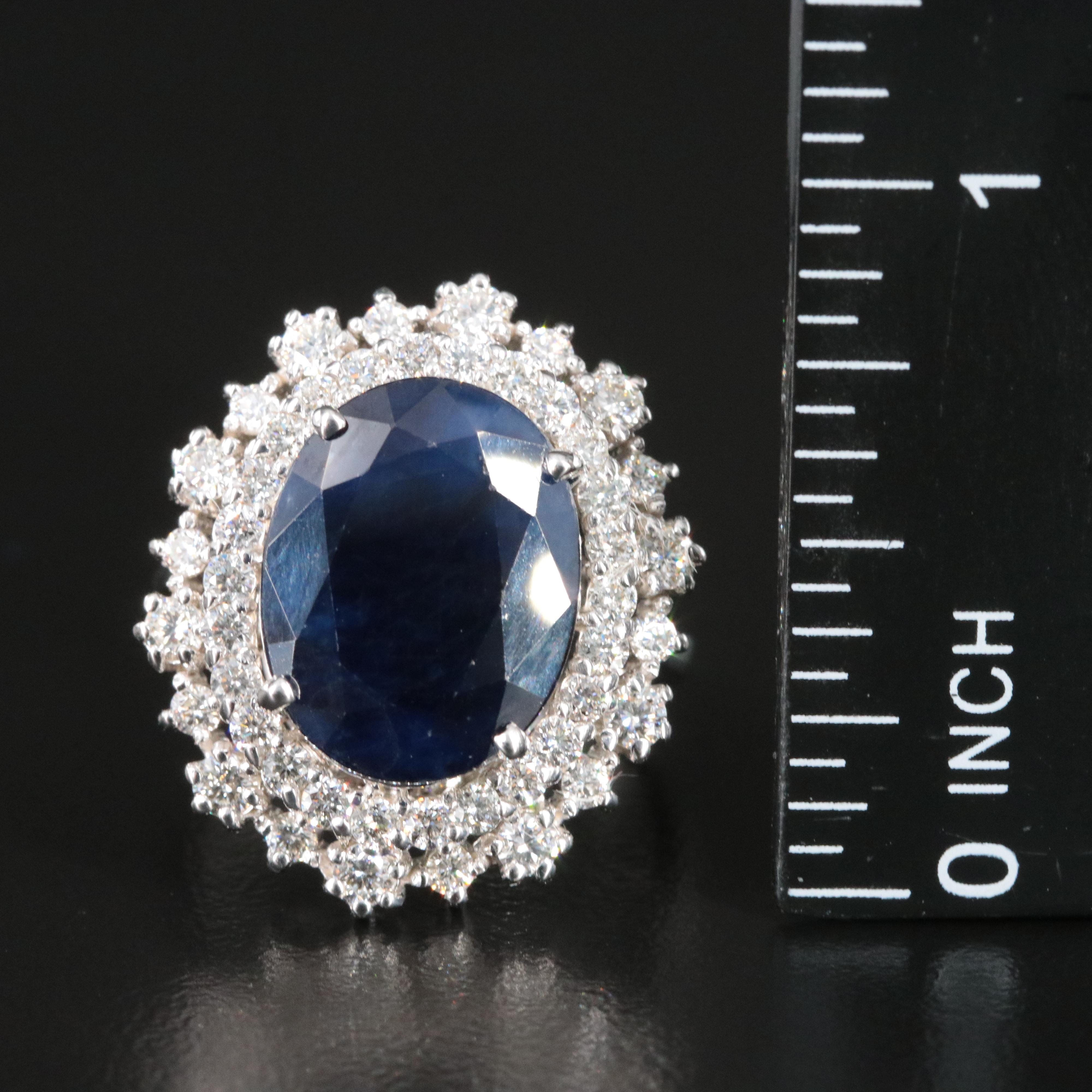 14K 7.95 CT Sapphire and 1.012 CTW Diamond Ring