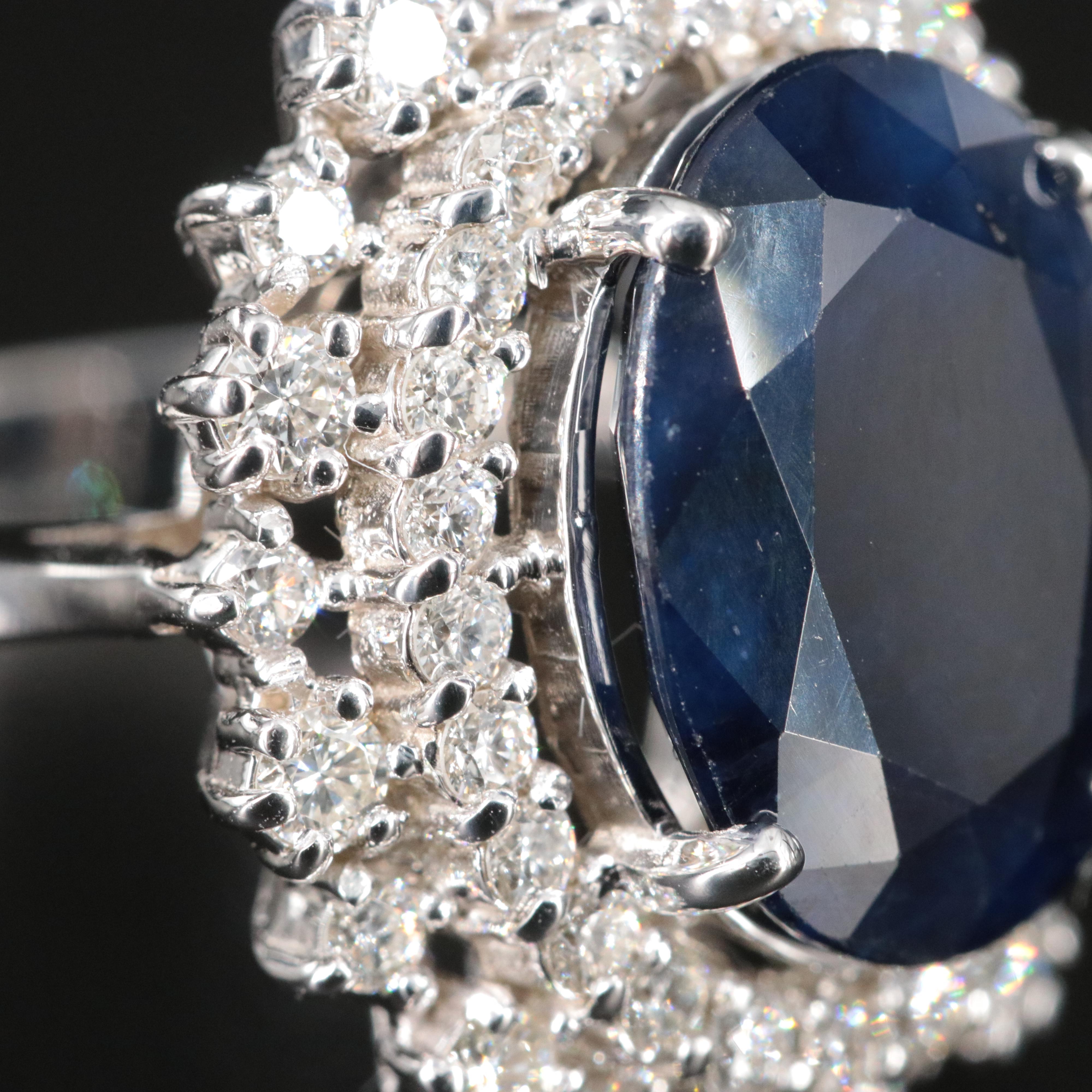 14K 7.95 CT Sapphire and 1.012 CTW Diamond Ring