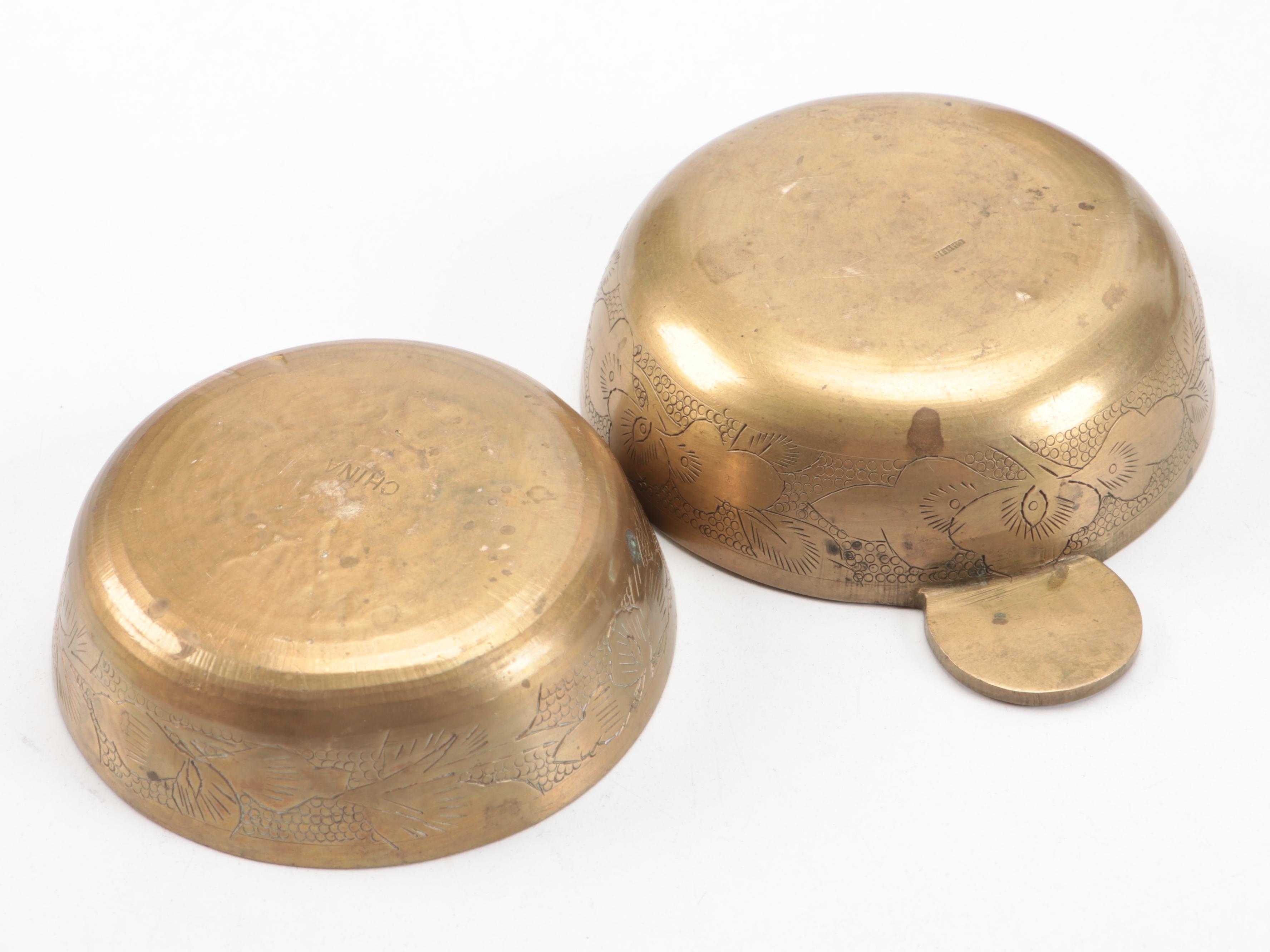 Chinese Satsuma Style Ceramic Vase with Cloisonné Vase and Other Brass Décor