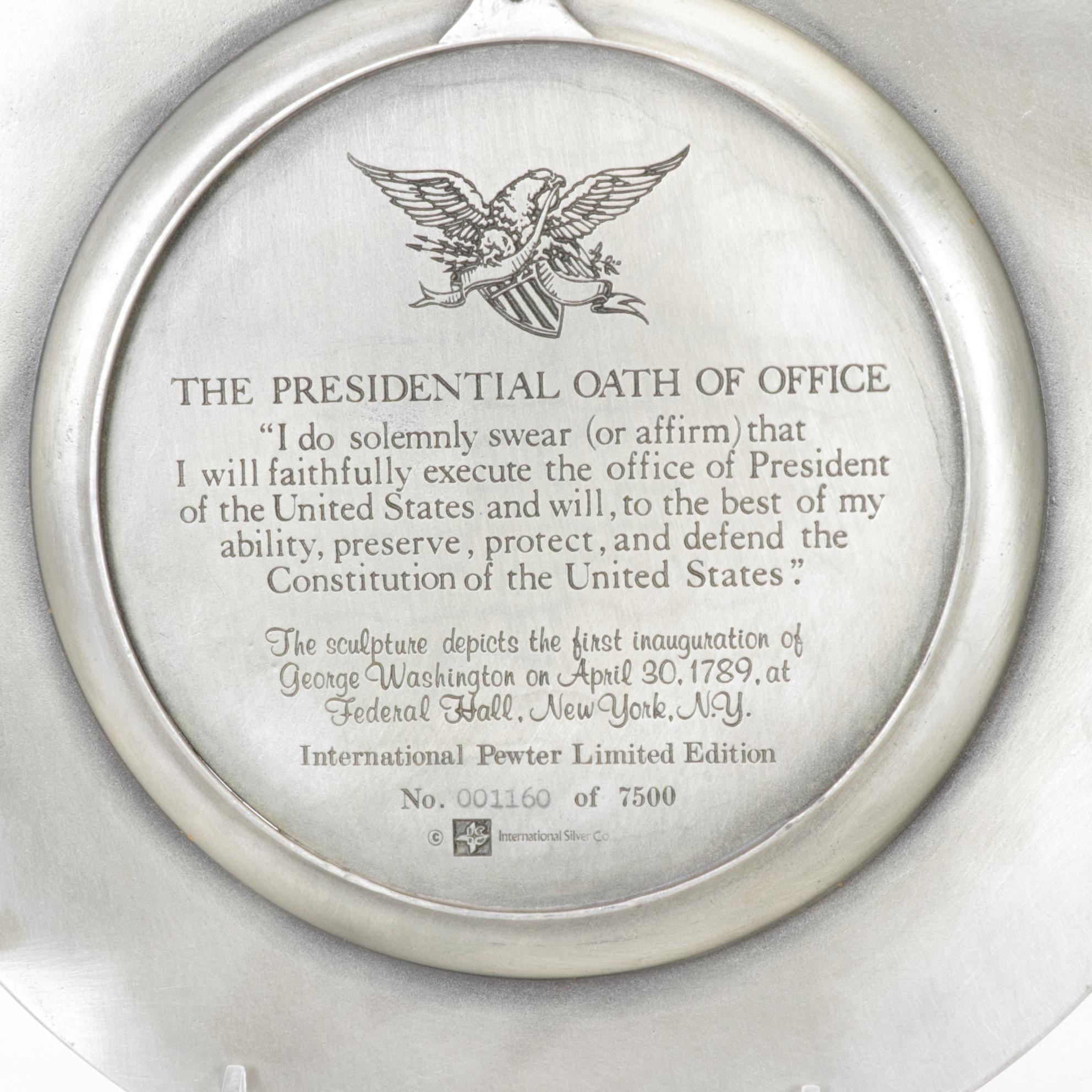 Pewter "Abraham Lincoln" & Other Presidential Commemorative Plates