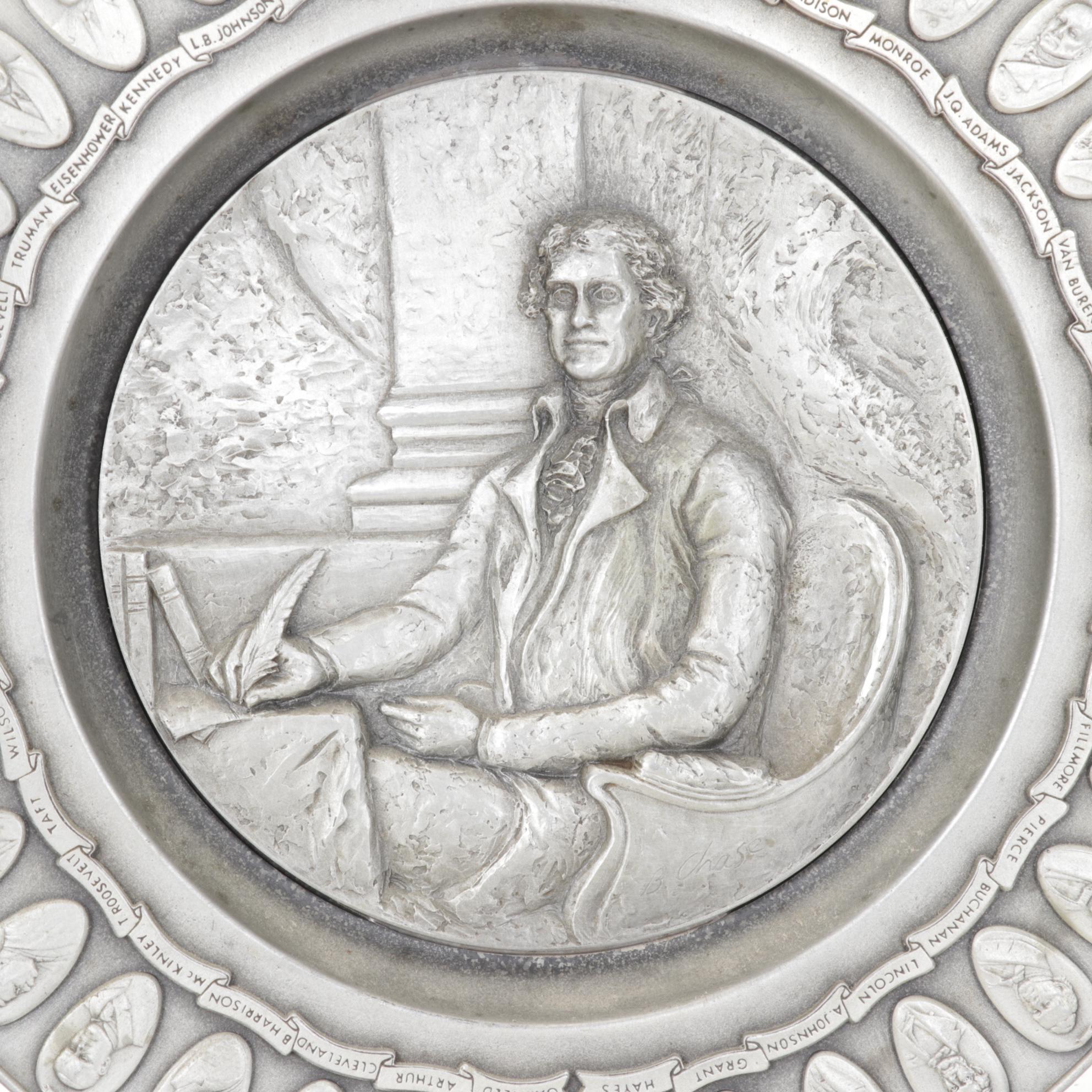 Pewter "Abraham Lincoln" & Other Presidential Commemorative Plates