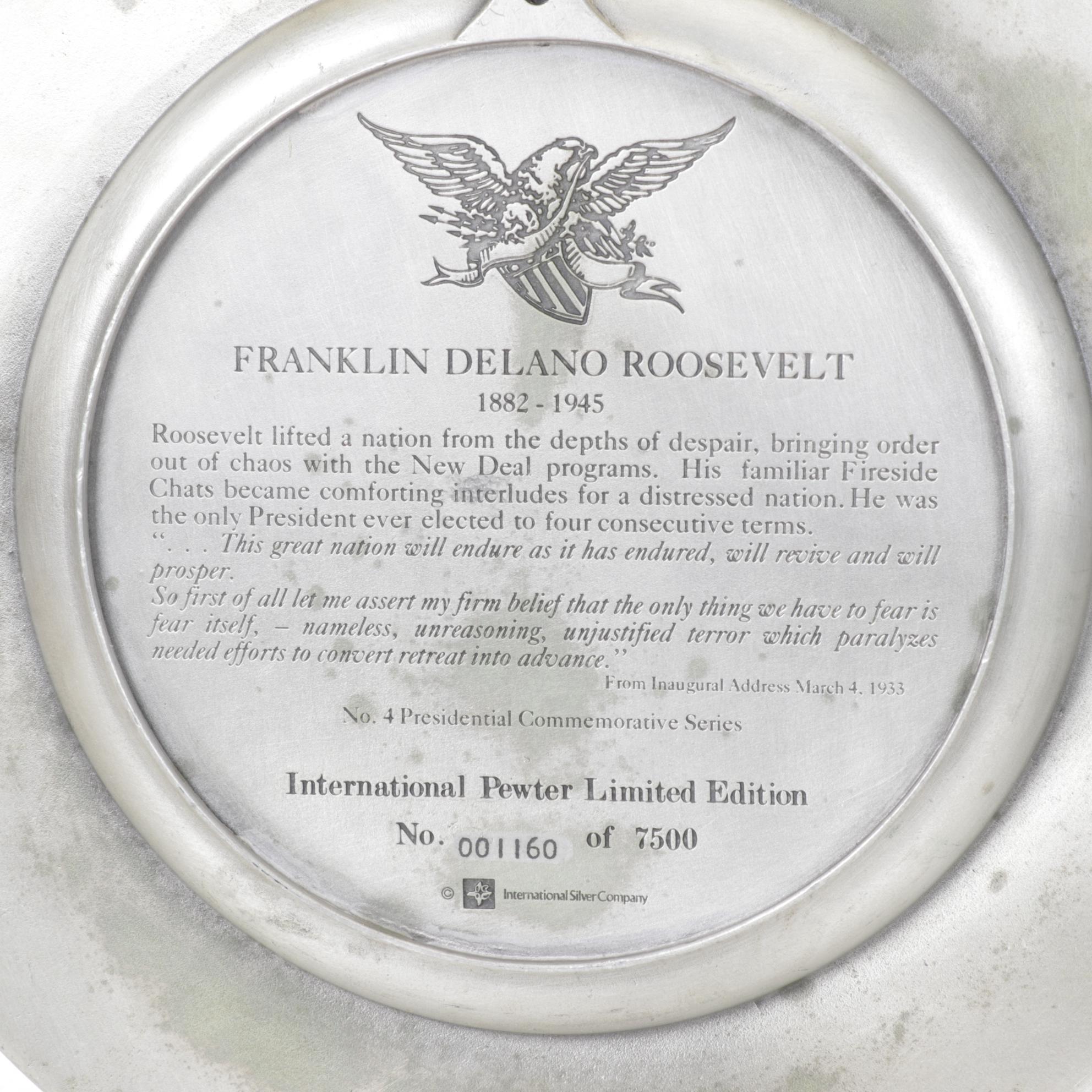 Pewter "Abraham Lincoln" & Other Presidential Commemorative Plates