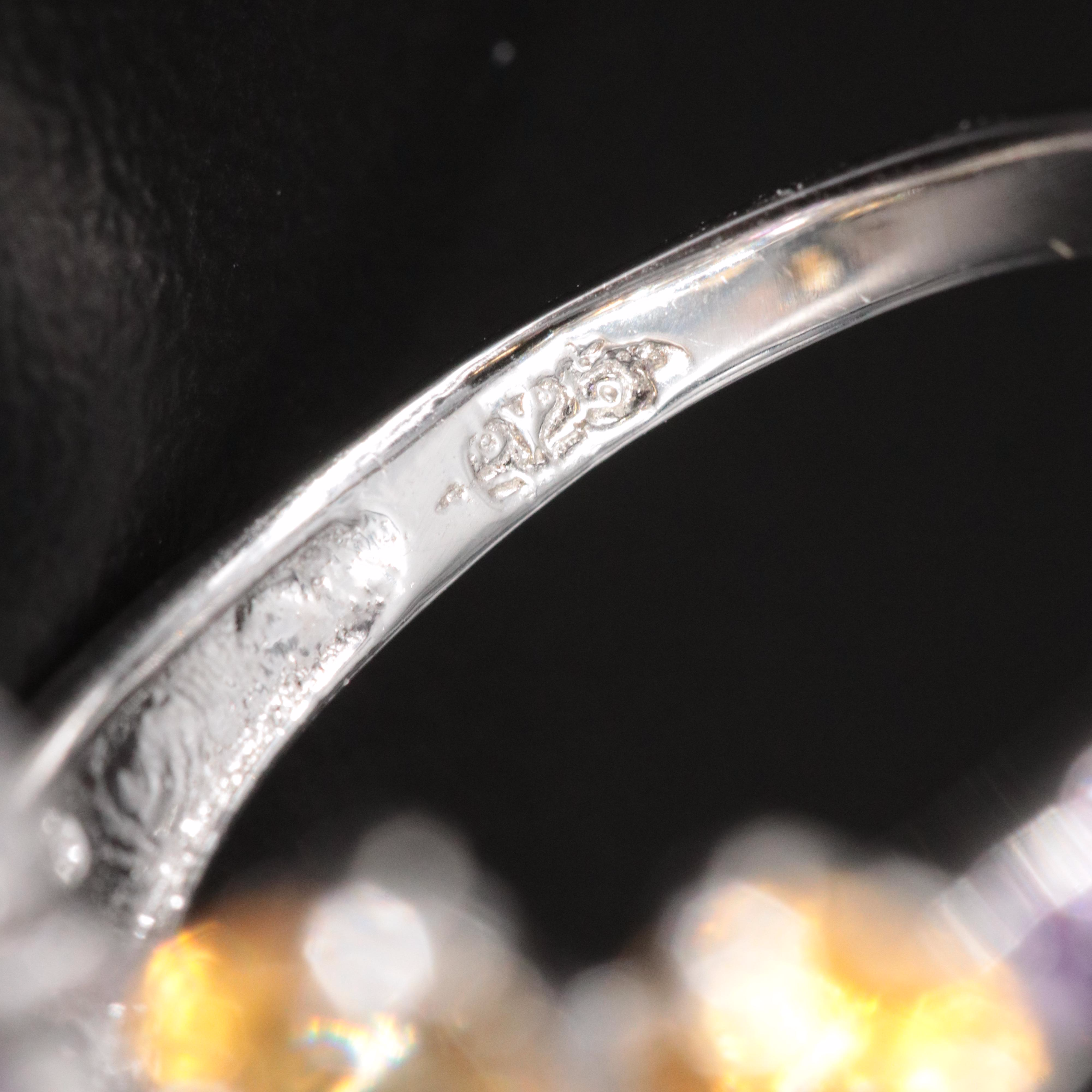 Sterling and Gemstone Flower Ring