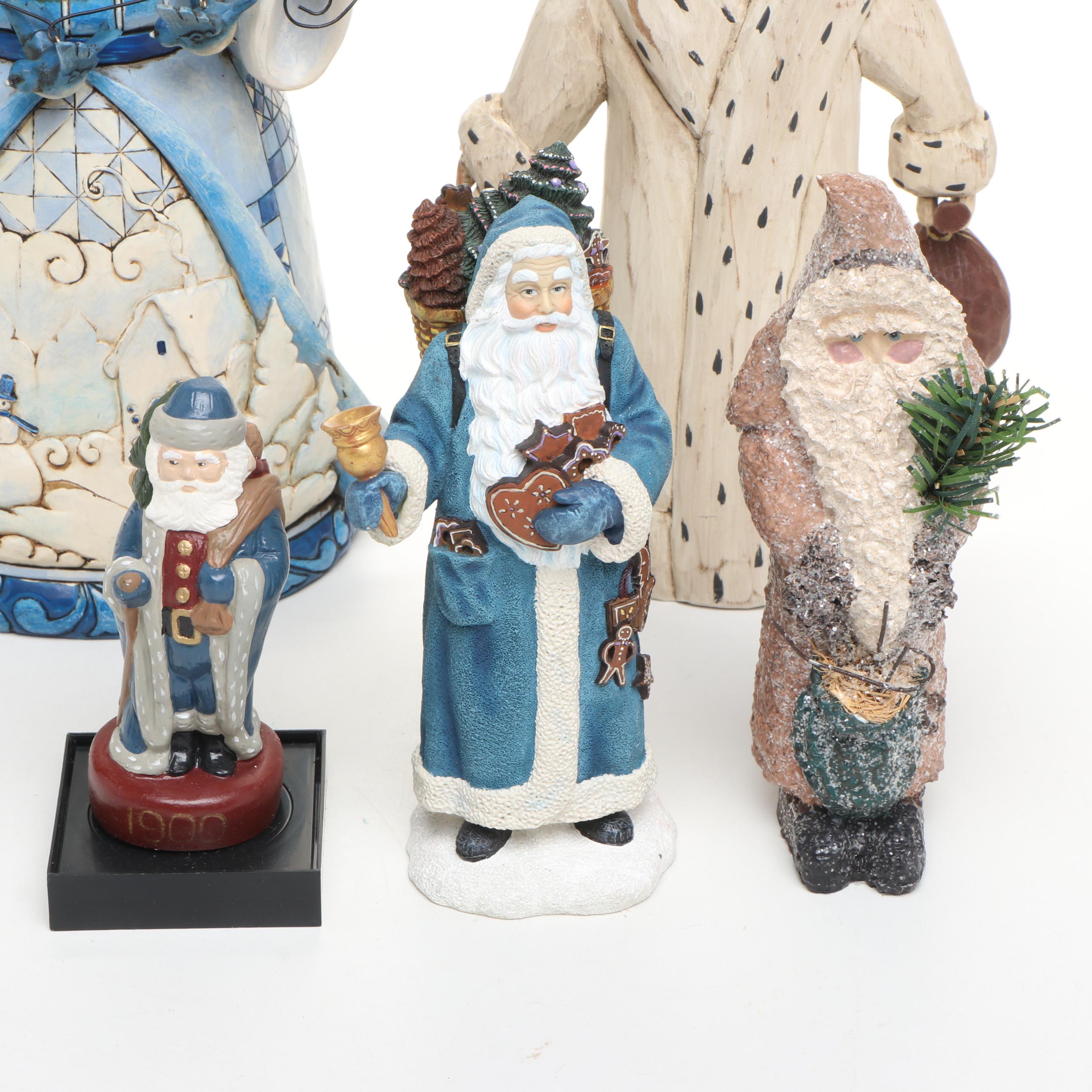 Jim Shore "It's a Blue Christmas" and Other Santa Claus Figurines