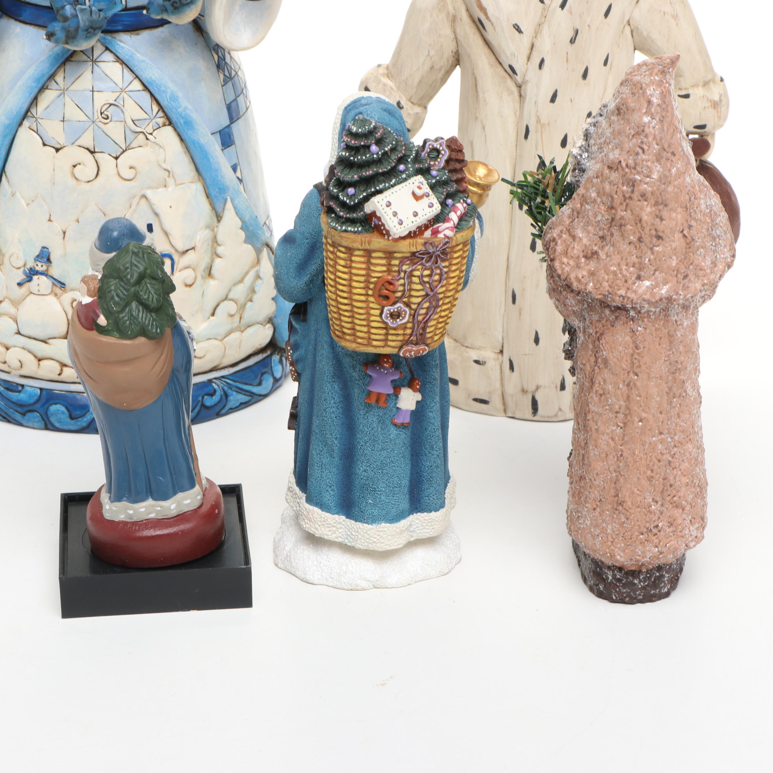 Jim Shore "It's a Blue Christmas" and Other Santa Claus Figurines
