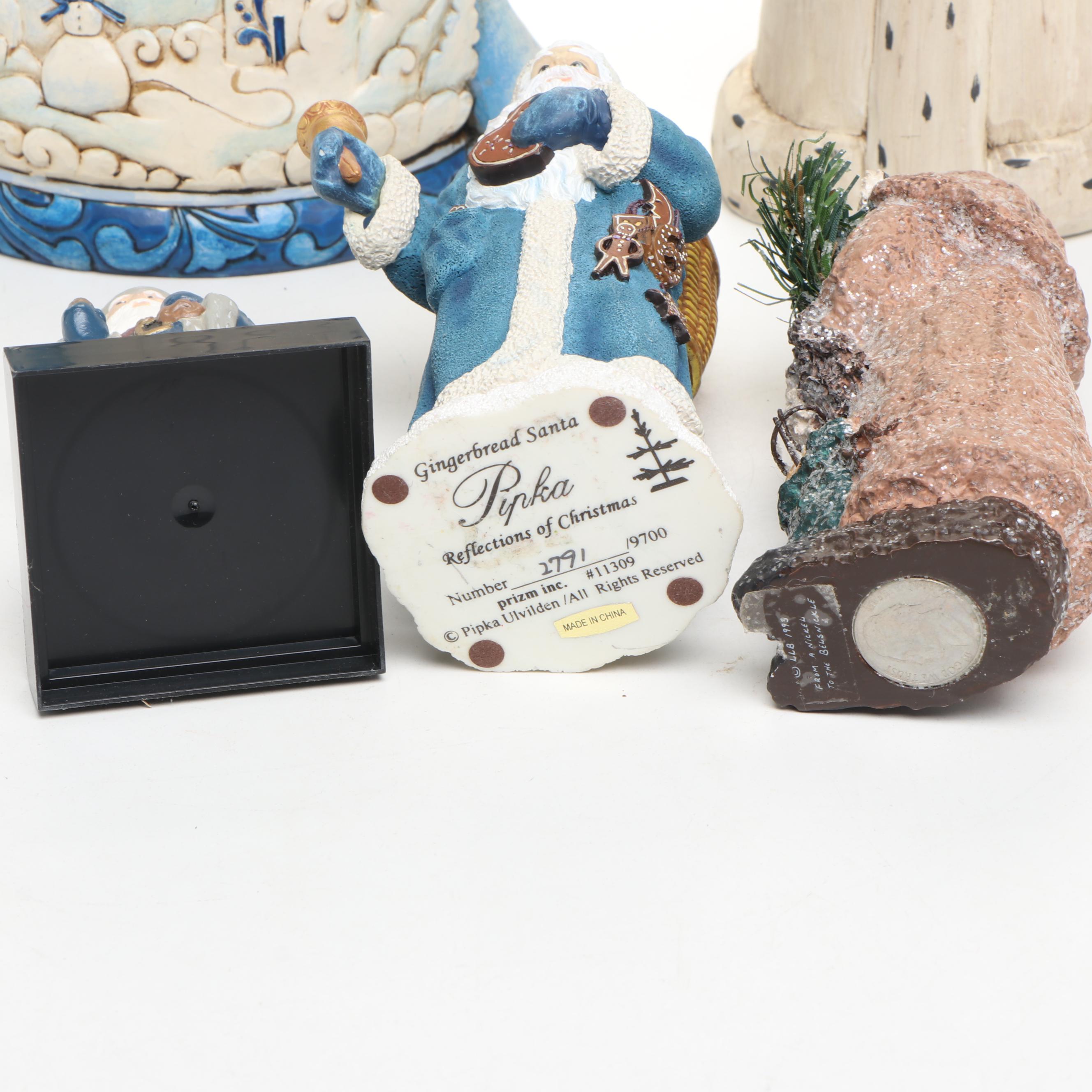 Jim Shore "It's a Blue Christmas" and Other Santa Claus Figurines