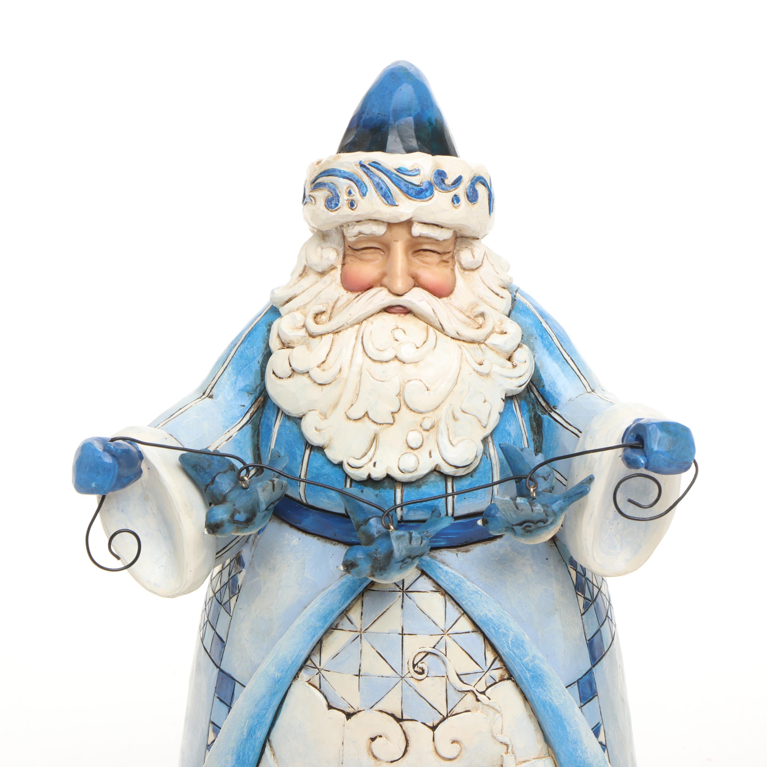 Jim Shore "It's a Blue Christmas" and Other Santa Claus Figurines