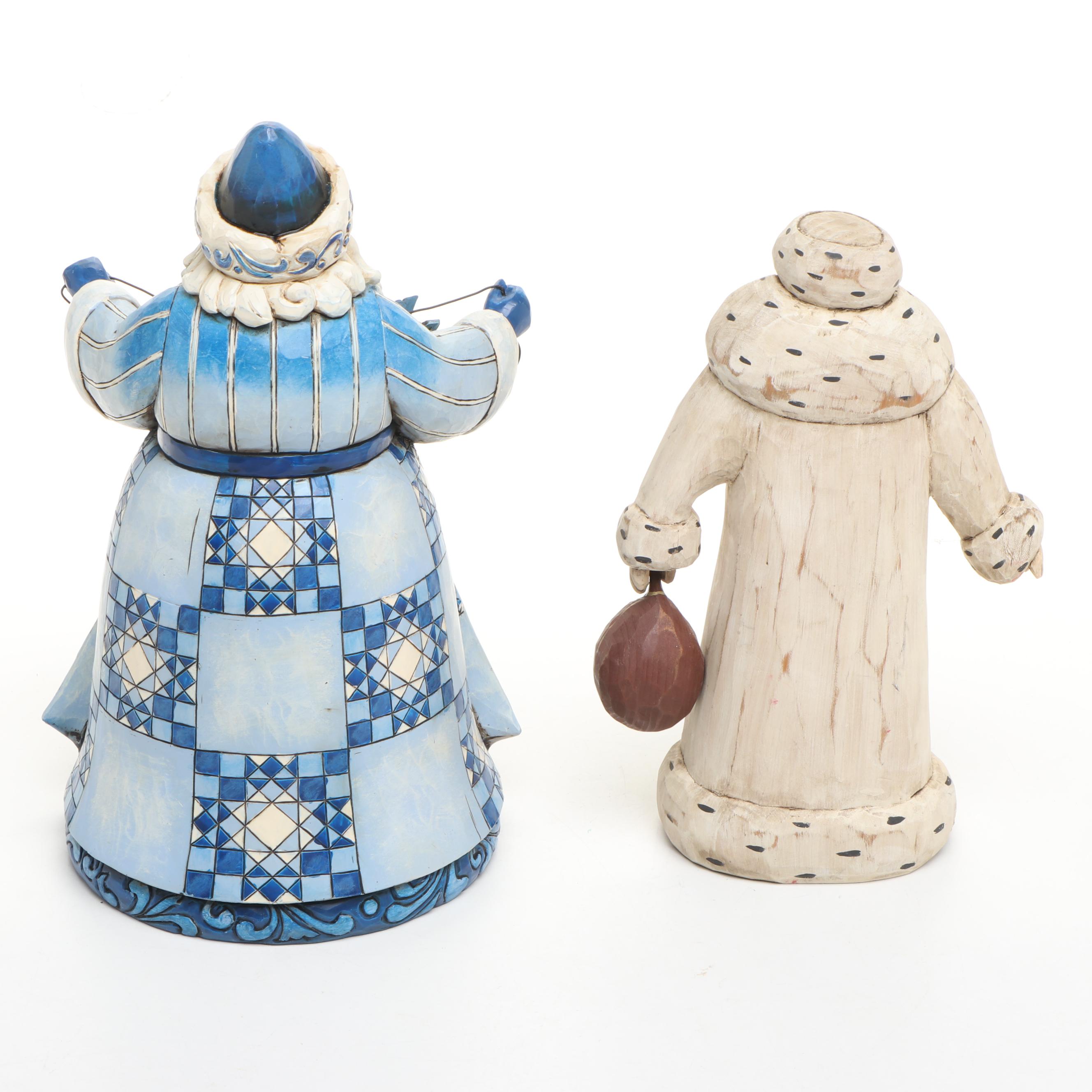 Jim Shore "It's a Blue Christmas" and Other Santa Claus Figurines