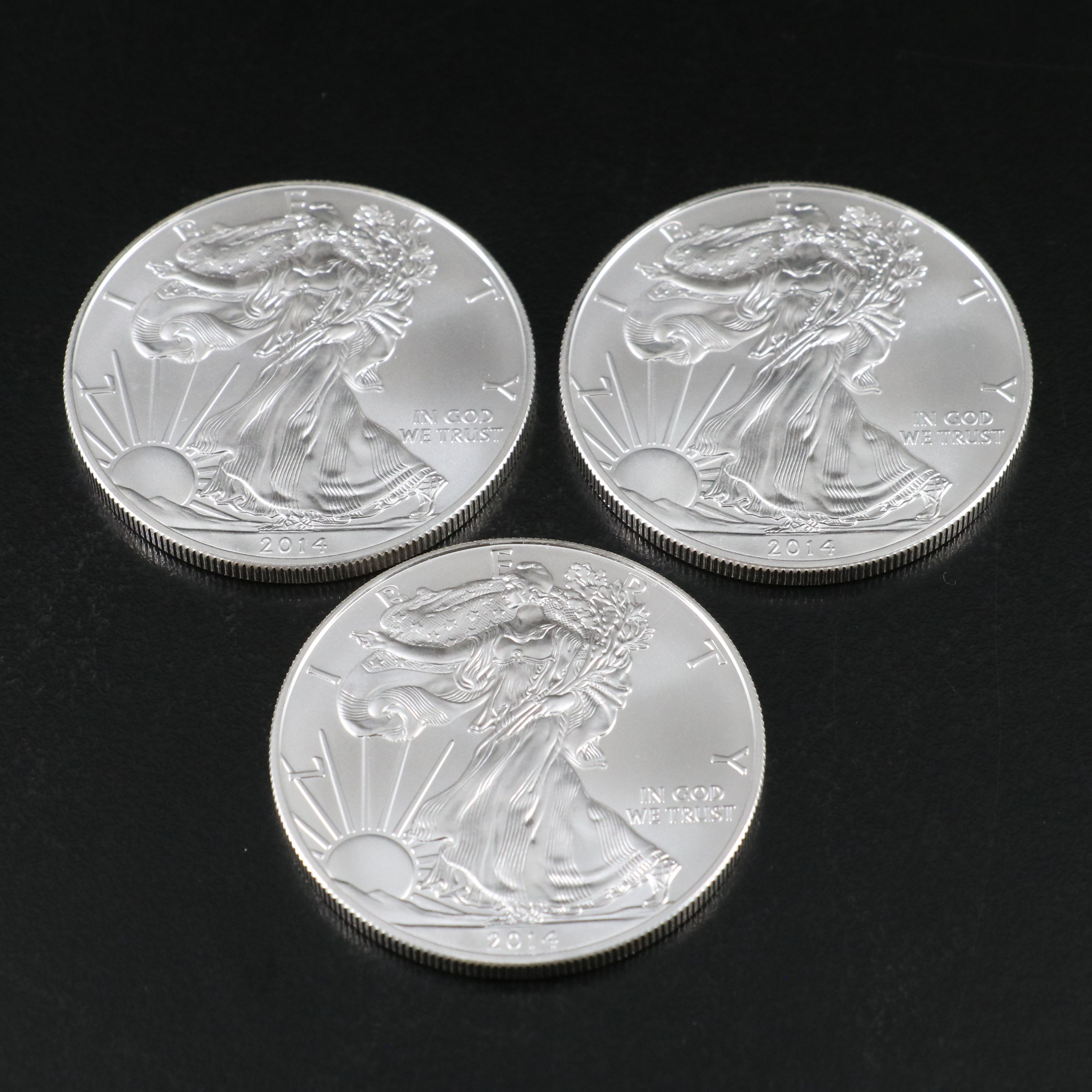 Three 2014 U.S. Silver Eagles