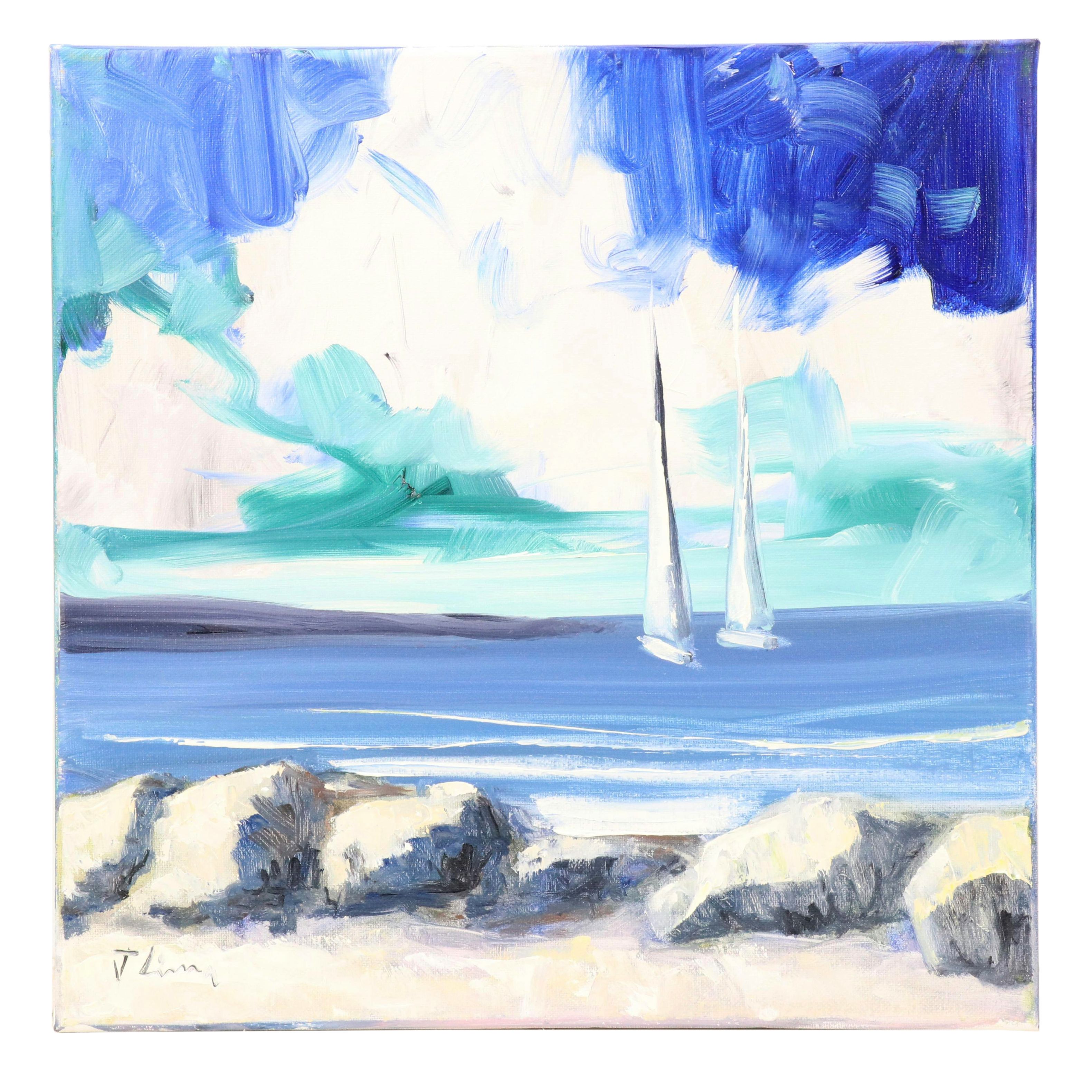 José M. Lima Stylized Nautical Oil Painting, 2025