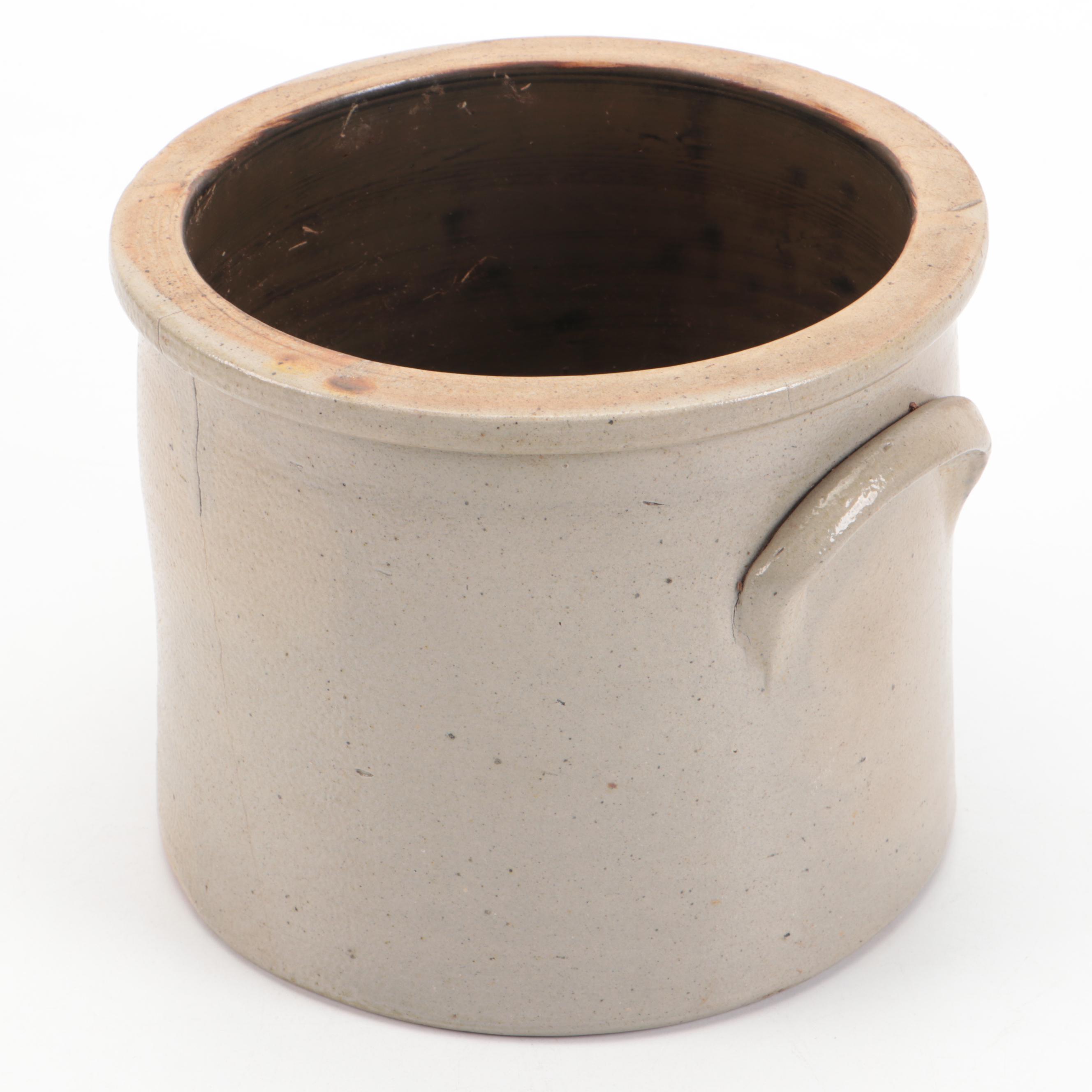 Floral Cobalt Blue Salt Glazed Stoneware Crock