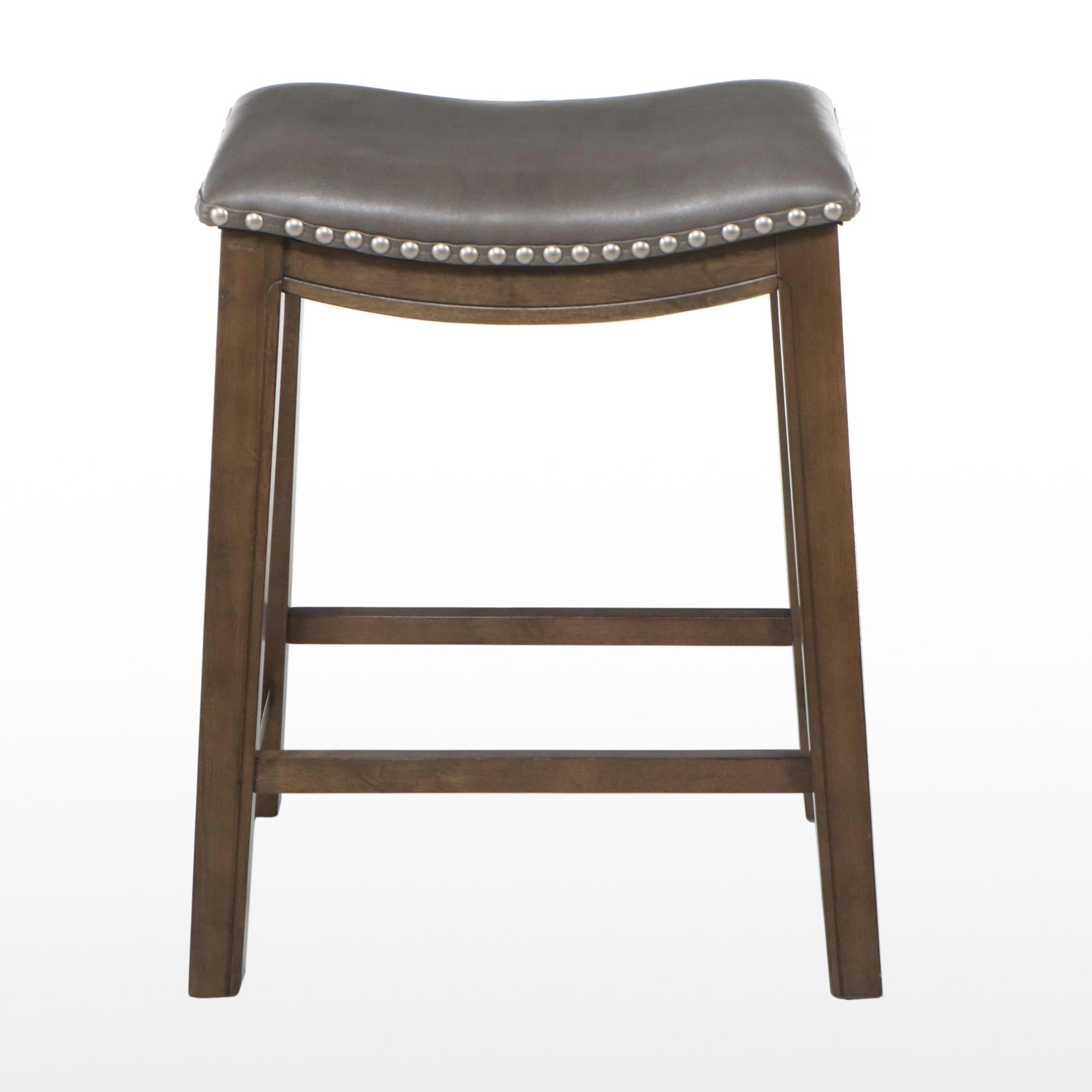 Contemporary Acacia Wood Saddle Barstool