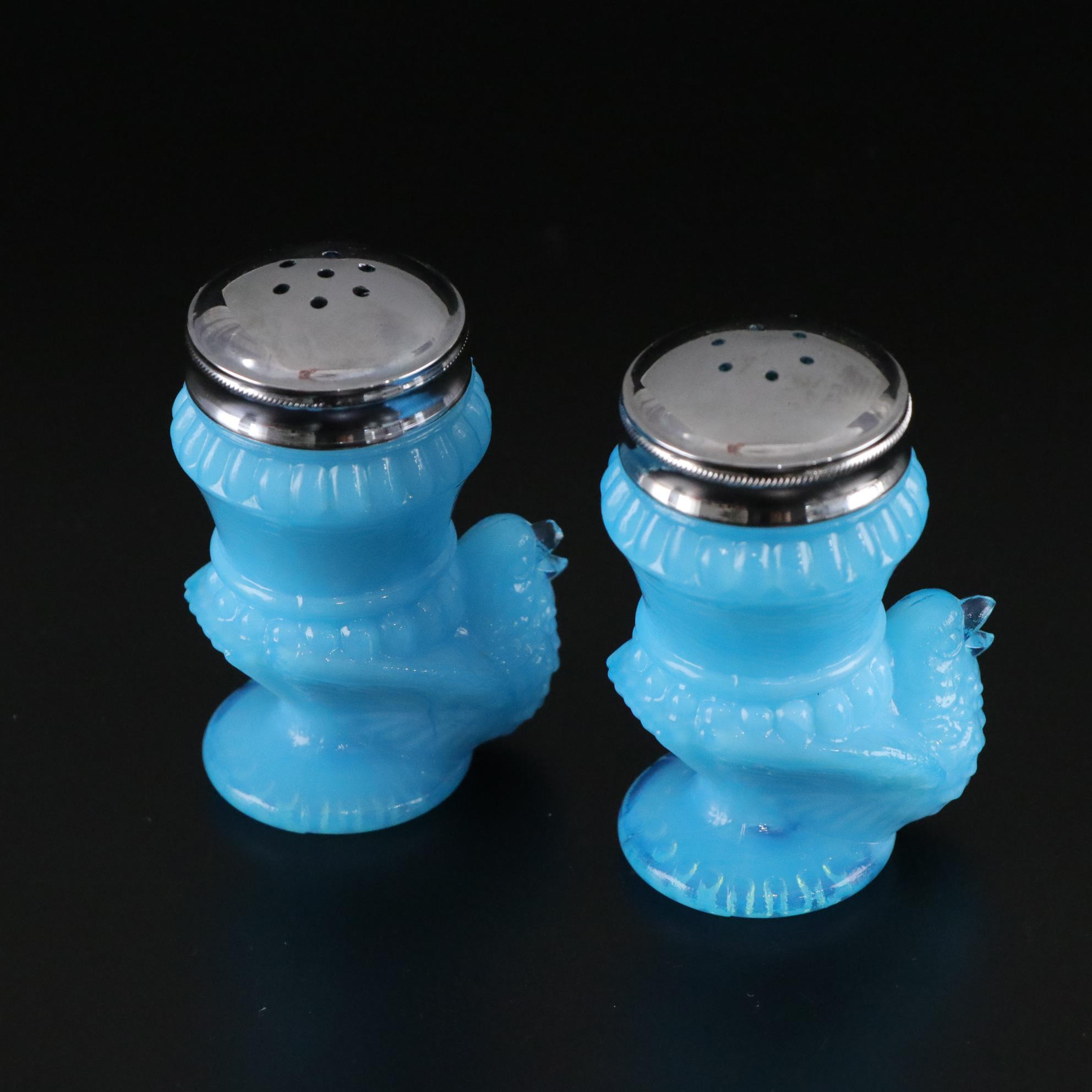 Boyd Blue Hen Glass Salt & Pepper Shakers, Lattice Trim Milk Glass Bowl and More