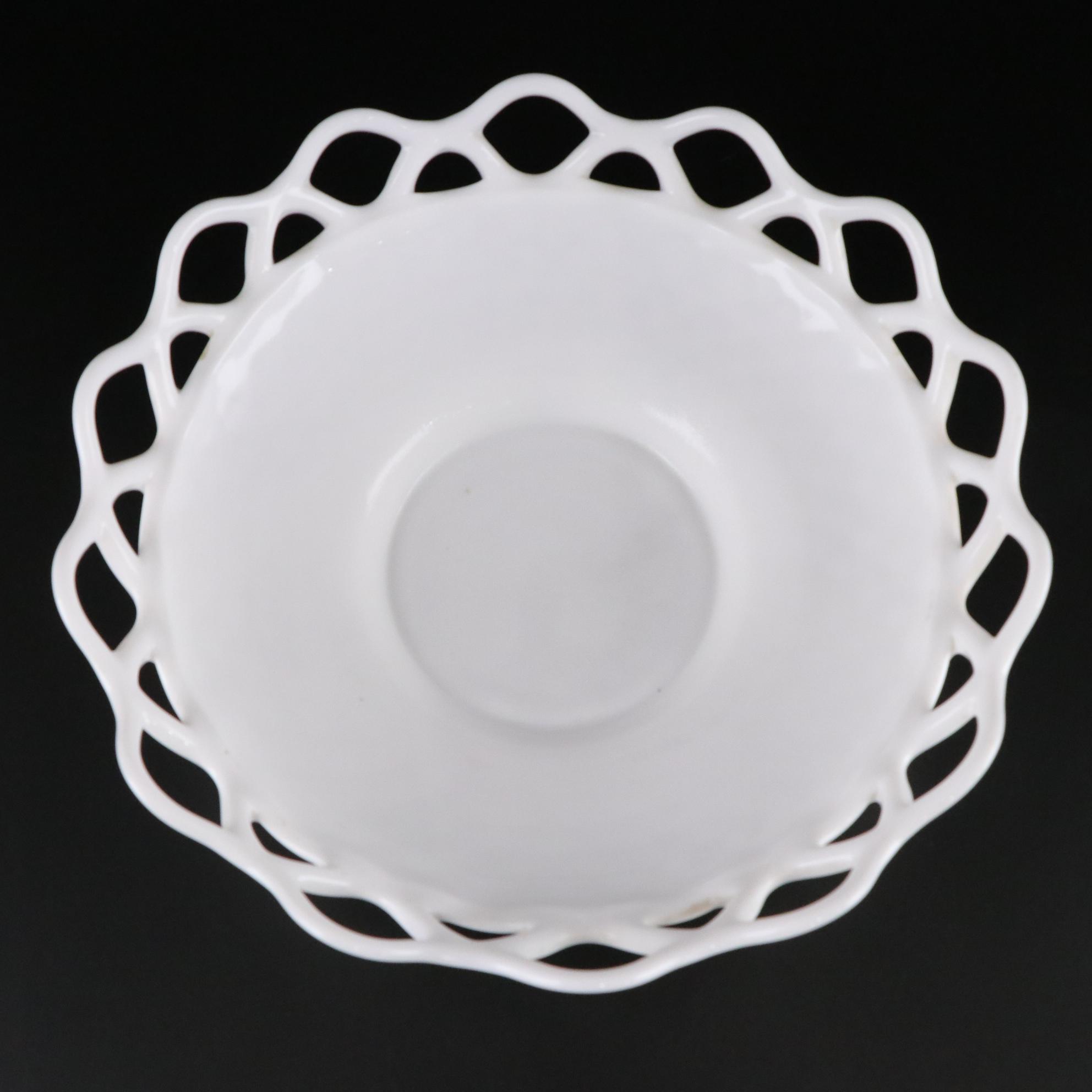 Boyd Blue Hen Glass Salt & Pepper Shakers, Lattice Trim Milk Glass Bowl and More