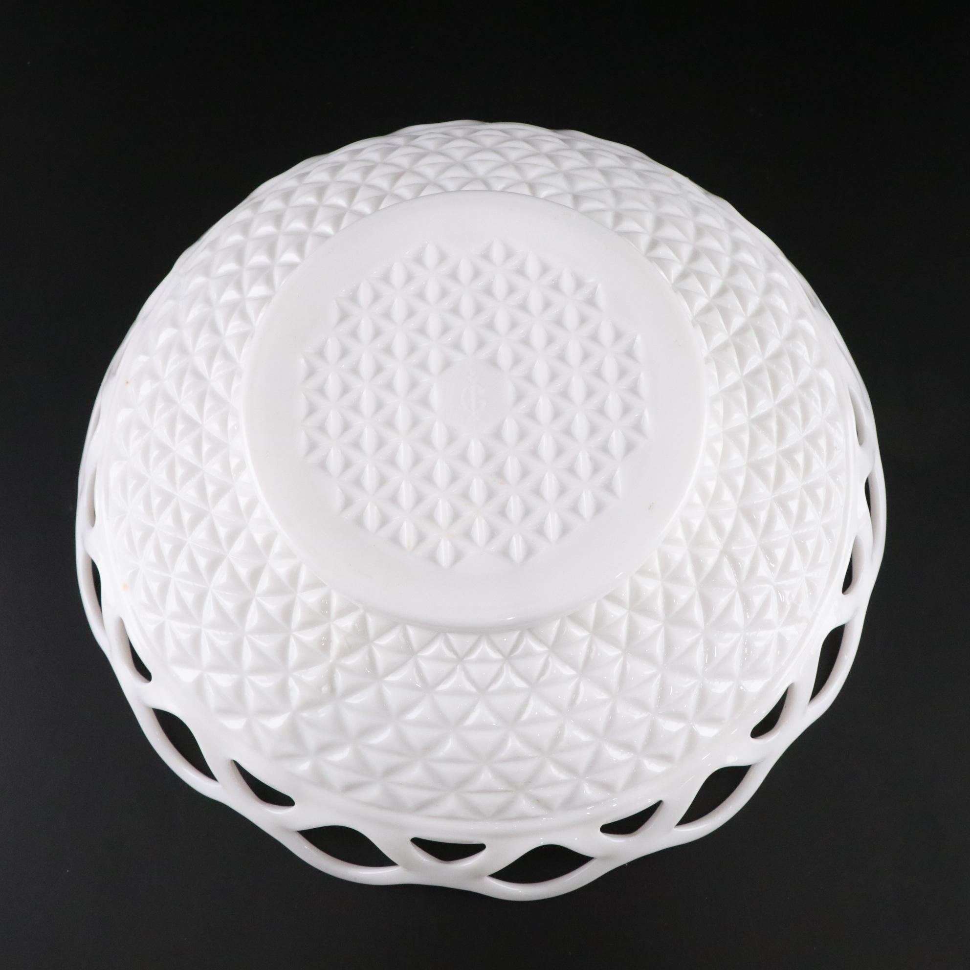 Boyd Blue Hen Glass Salt & Pepper Shakers, Lattice Trim Milk Glass Bowl and More