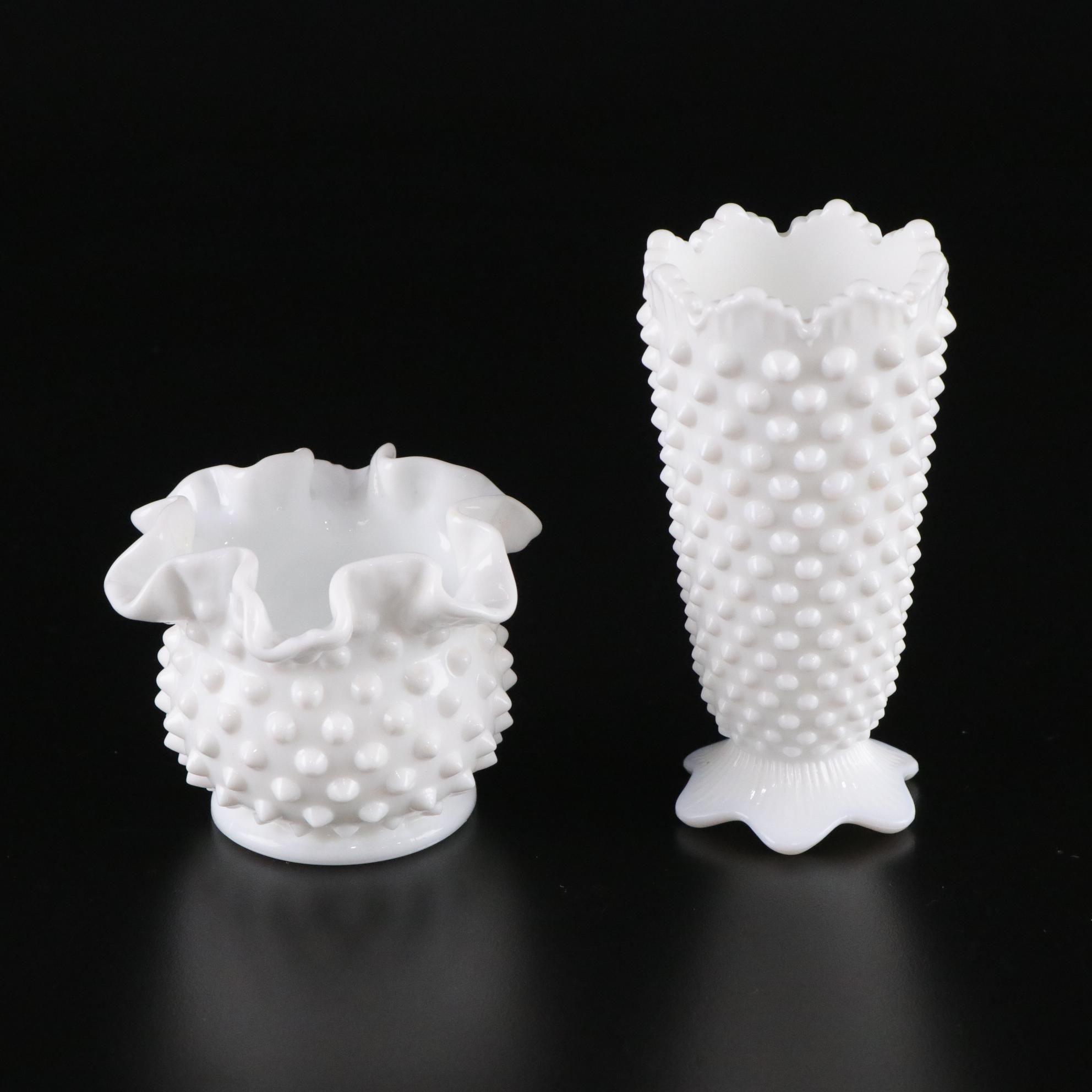 Boyd Blue Hen Glass Salt & Pepper Shakers, Lattice Trim Milk Glass Bowl and More