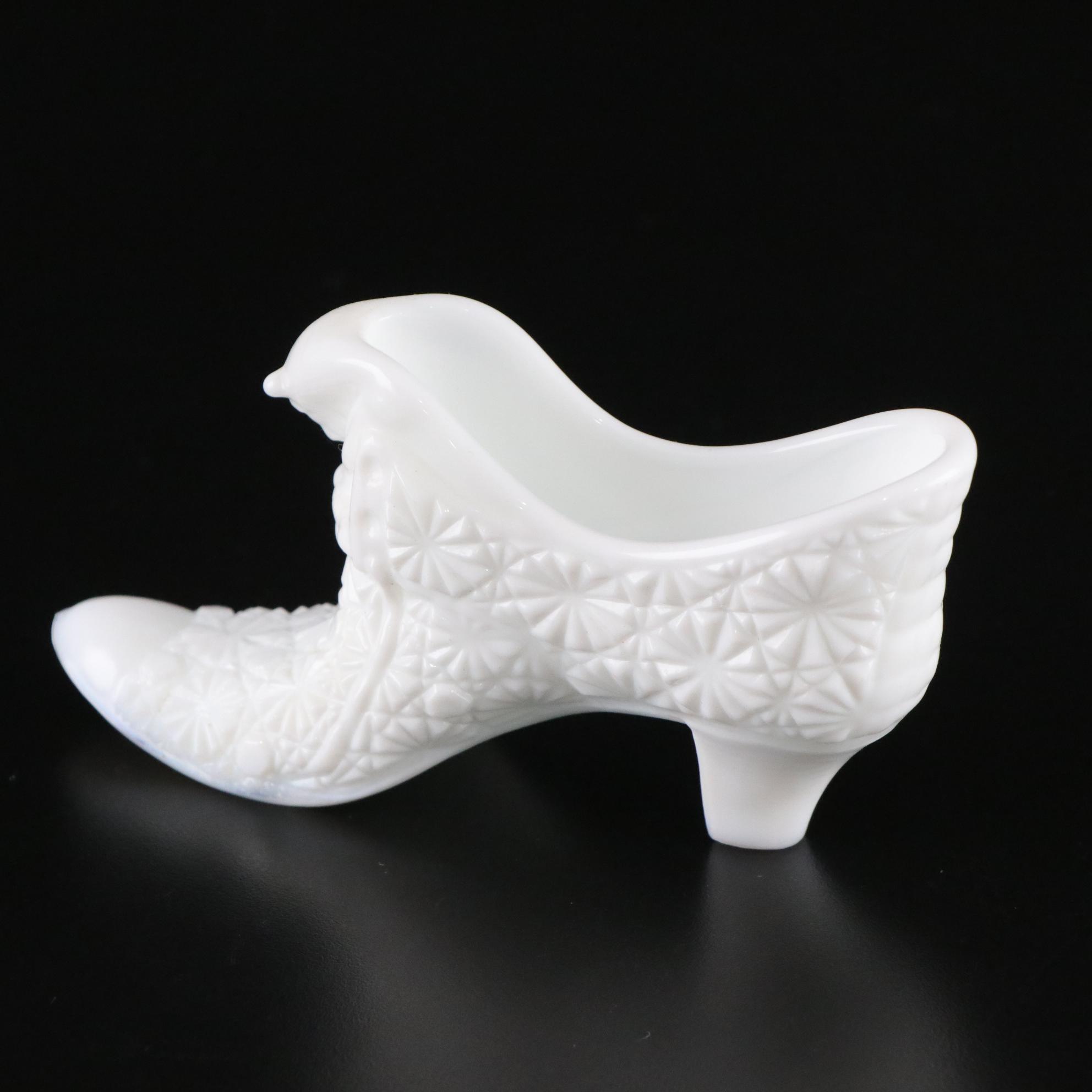 Boyd Blue Hen Glass Salt & Pepper Shakers, Lattice Trim Milk Glass Bowl and More