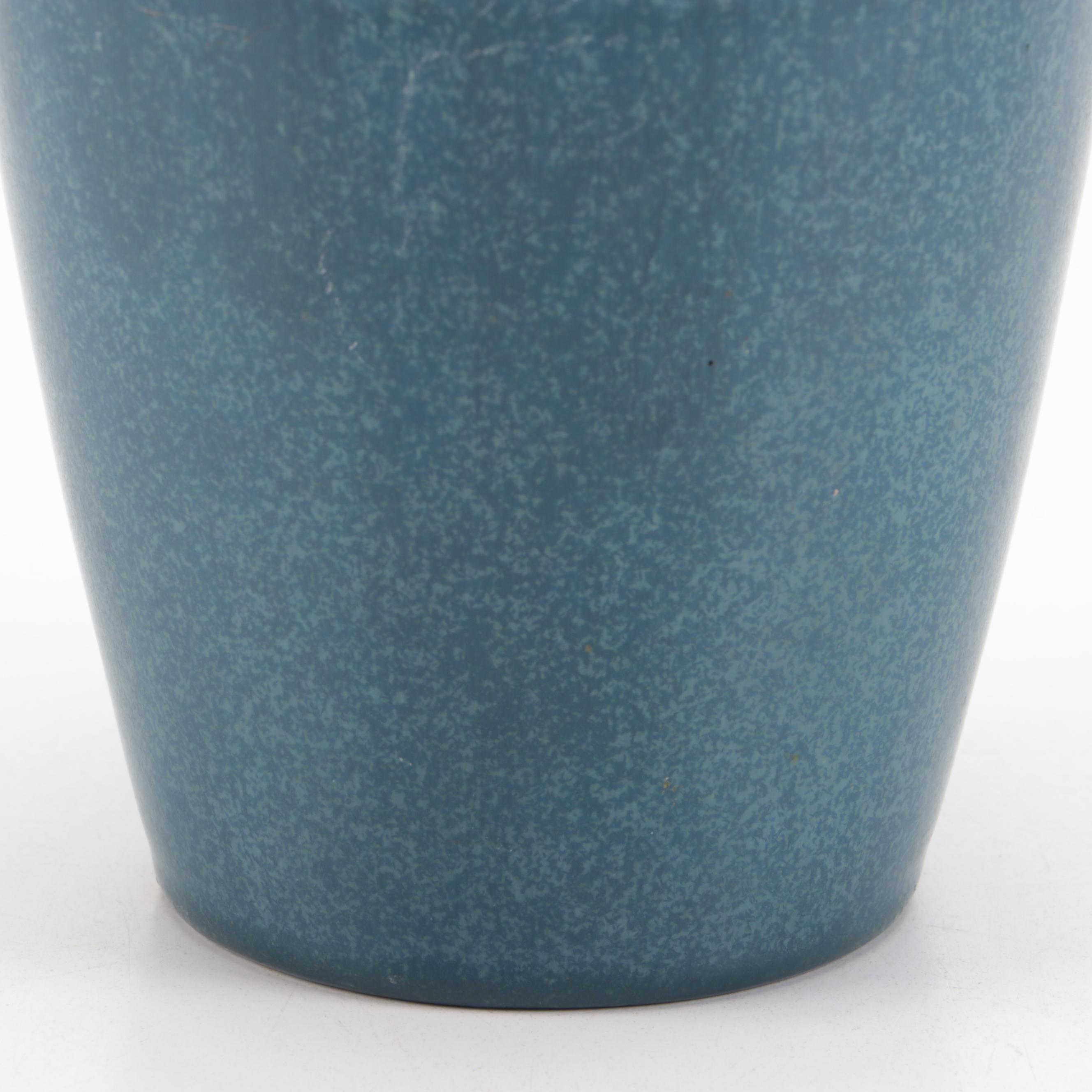 Rookwood Pottery Art Deco Blue Matte Butterfly Ceramic Vase