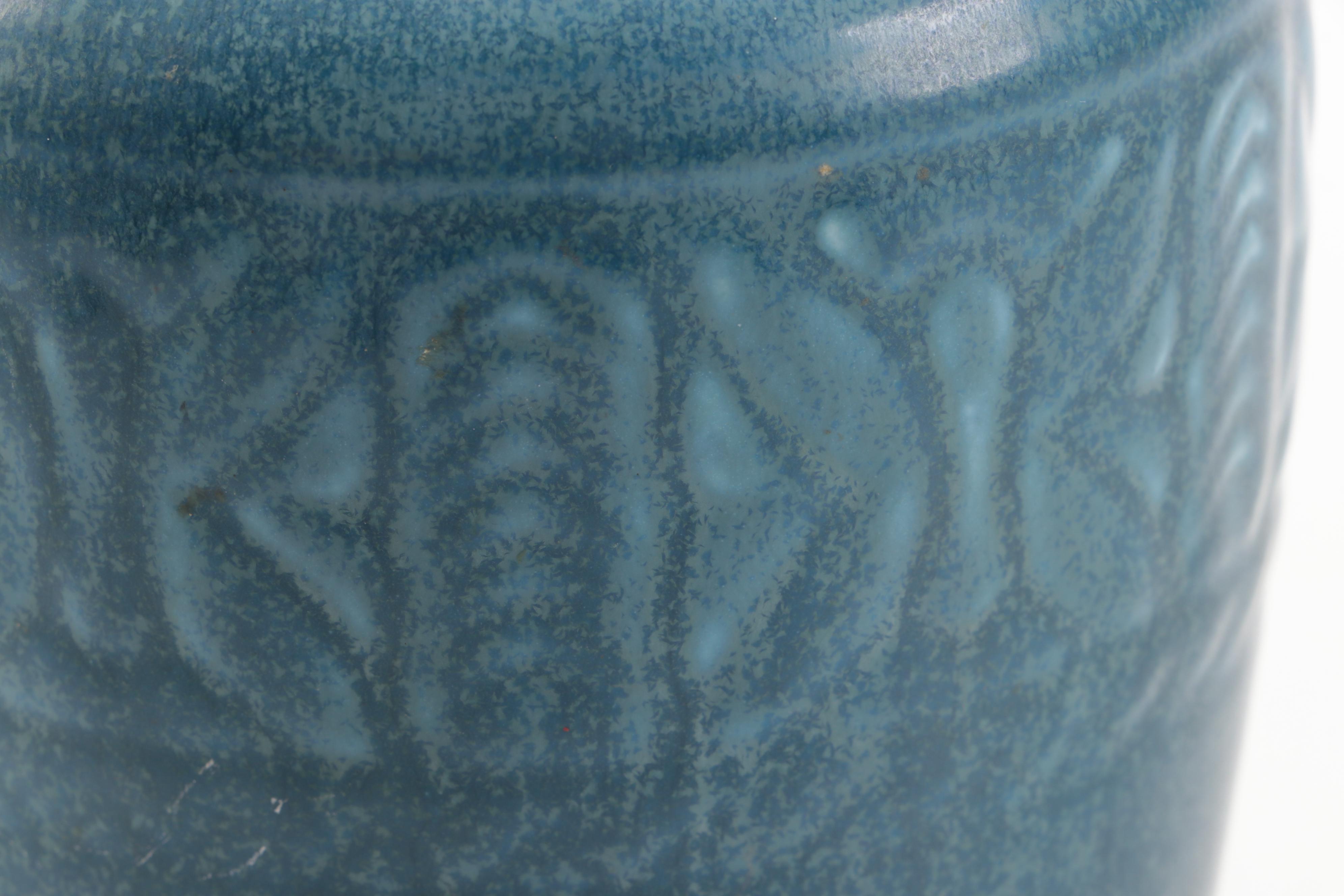 Rookwood Pottery Art Deco Blue Matte Butterfly Ceramic Vase