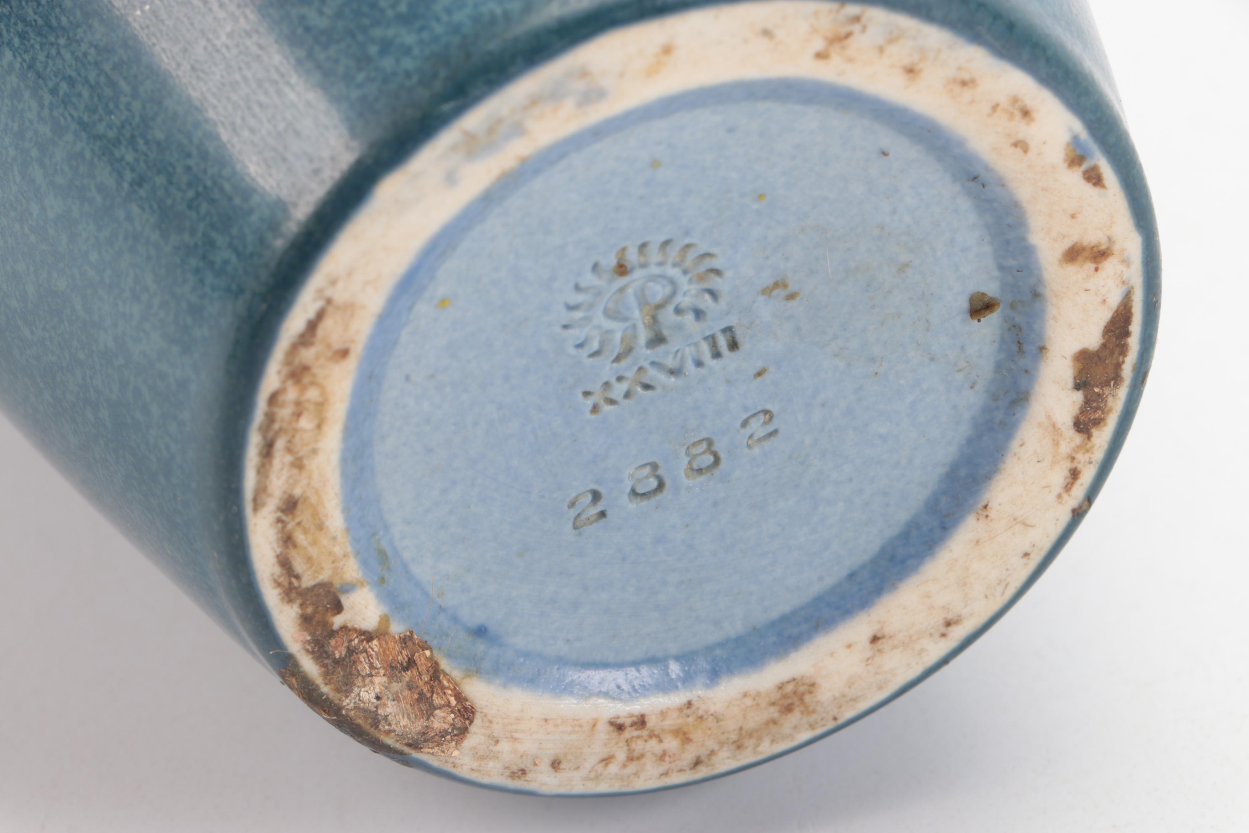 Rookwood Pottery Art Deco Blue Matte Butterfly Ceramic Vase