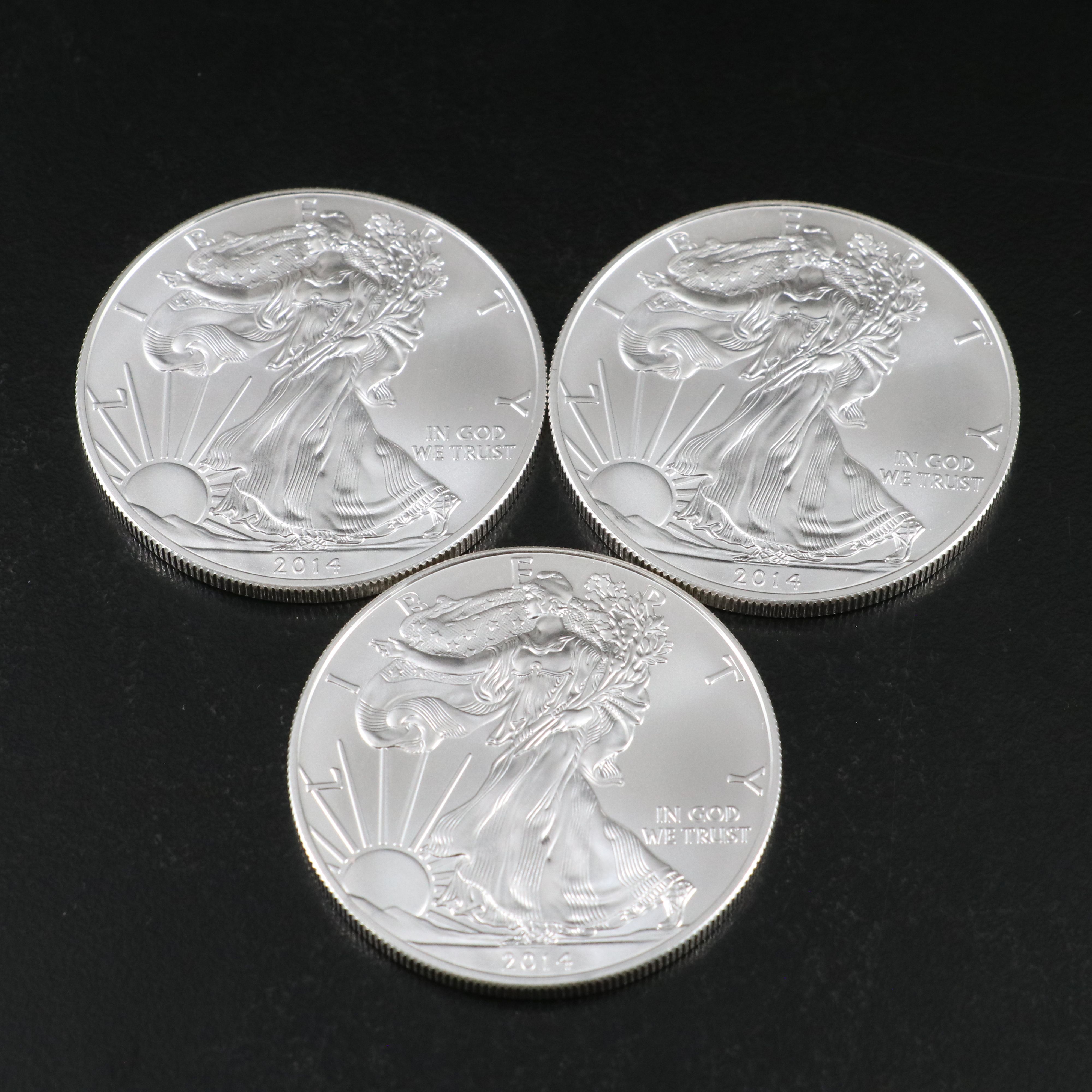 Three 2014 U.S. Silver Eagles