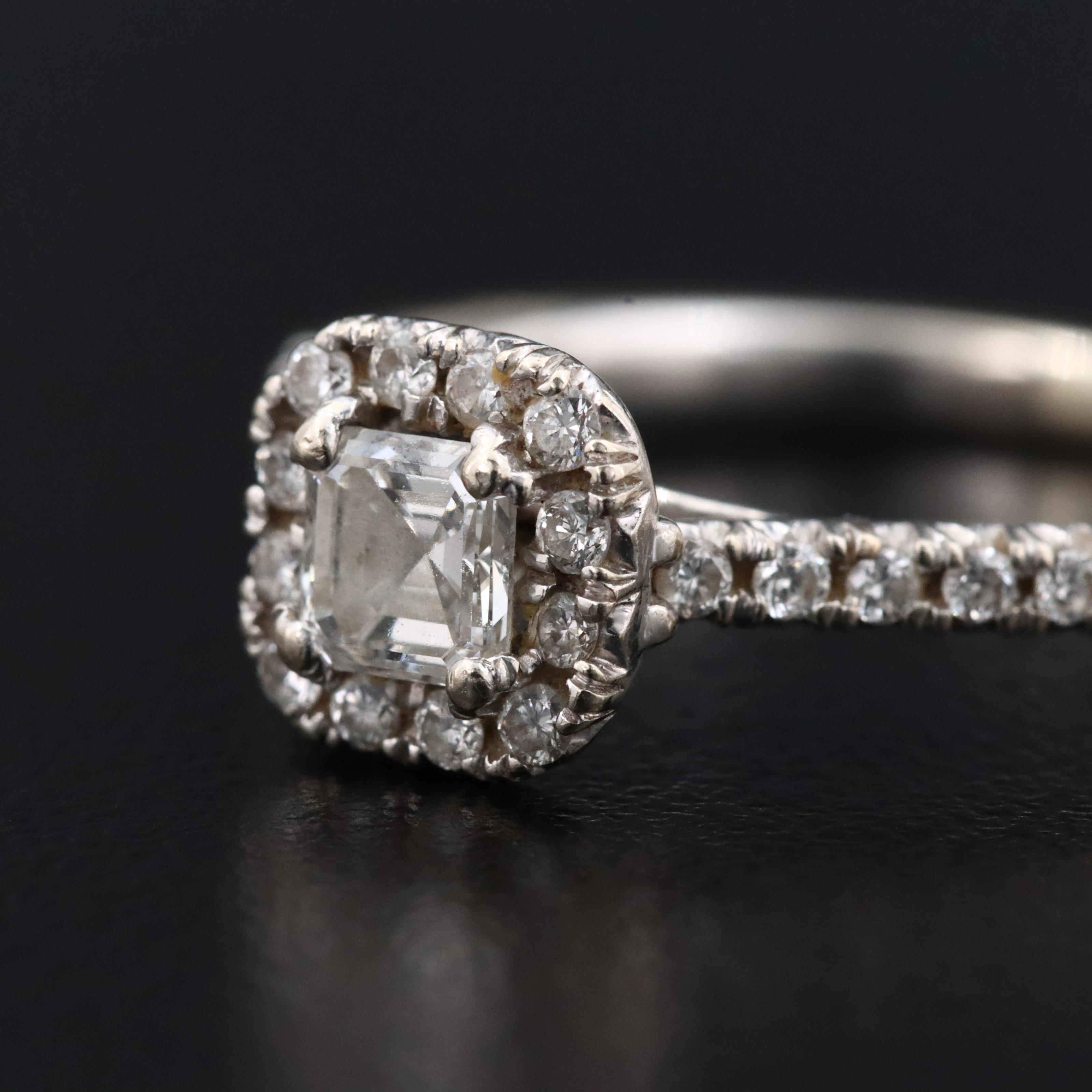 14K 0.66 CTW Diamond Halo Ring