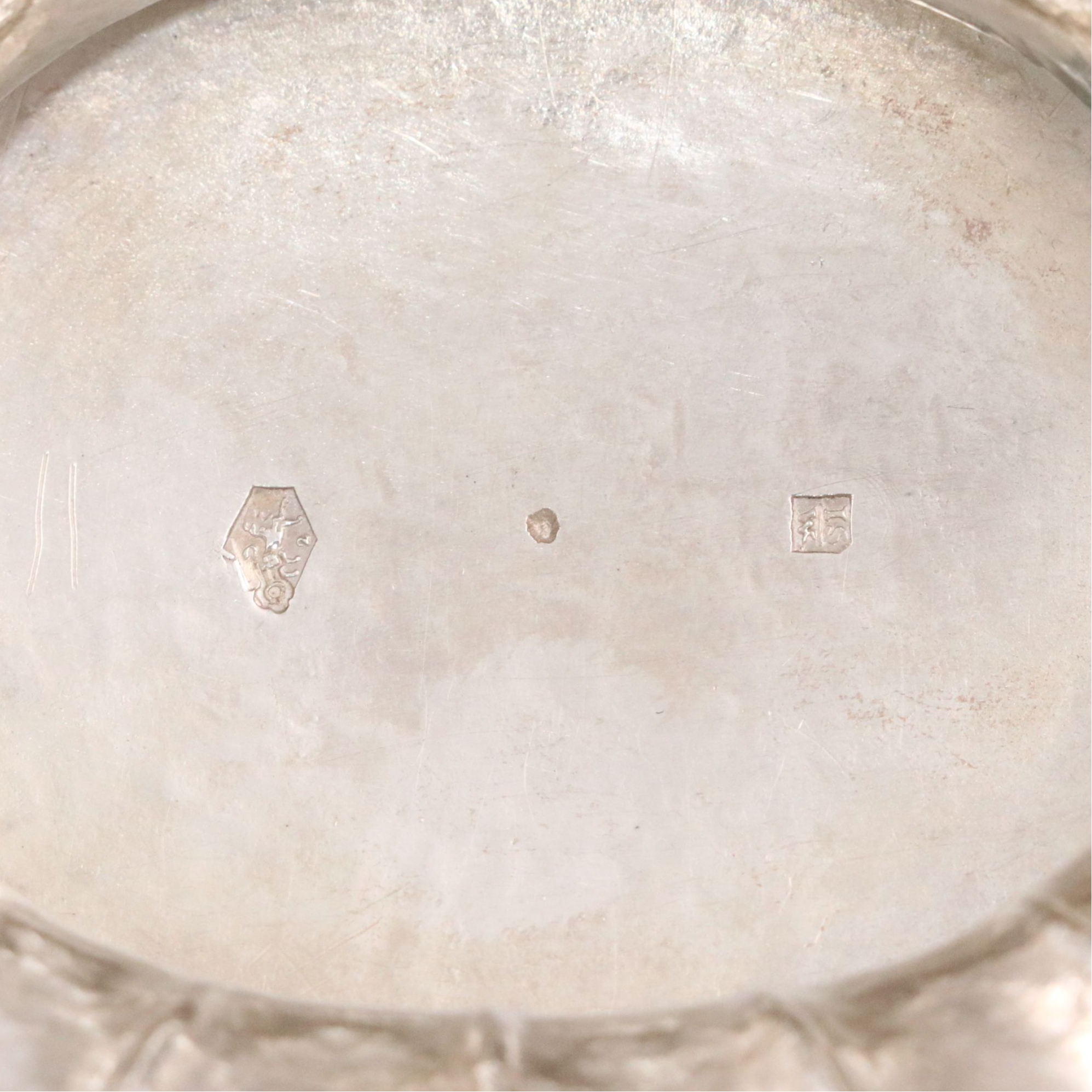 Dutch Sterling Lobed Tea Caddy on Pedestal Base, Mid-19th Century